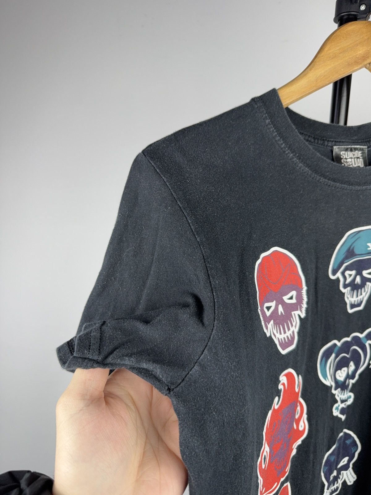Vintage 2016 Suicide Squad Skull Grid Graphic T-Shirt Movie Tee Size US S / EU 44-46 / 1 - 8 Thumbnail