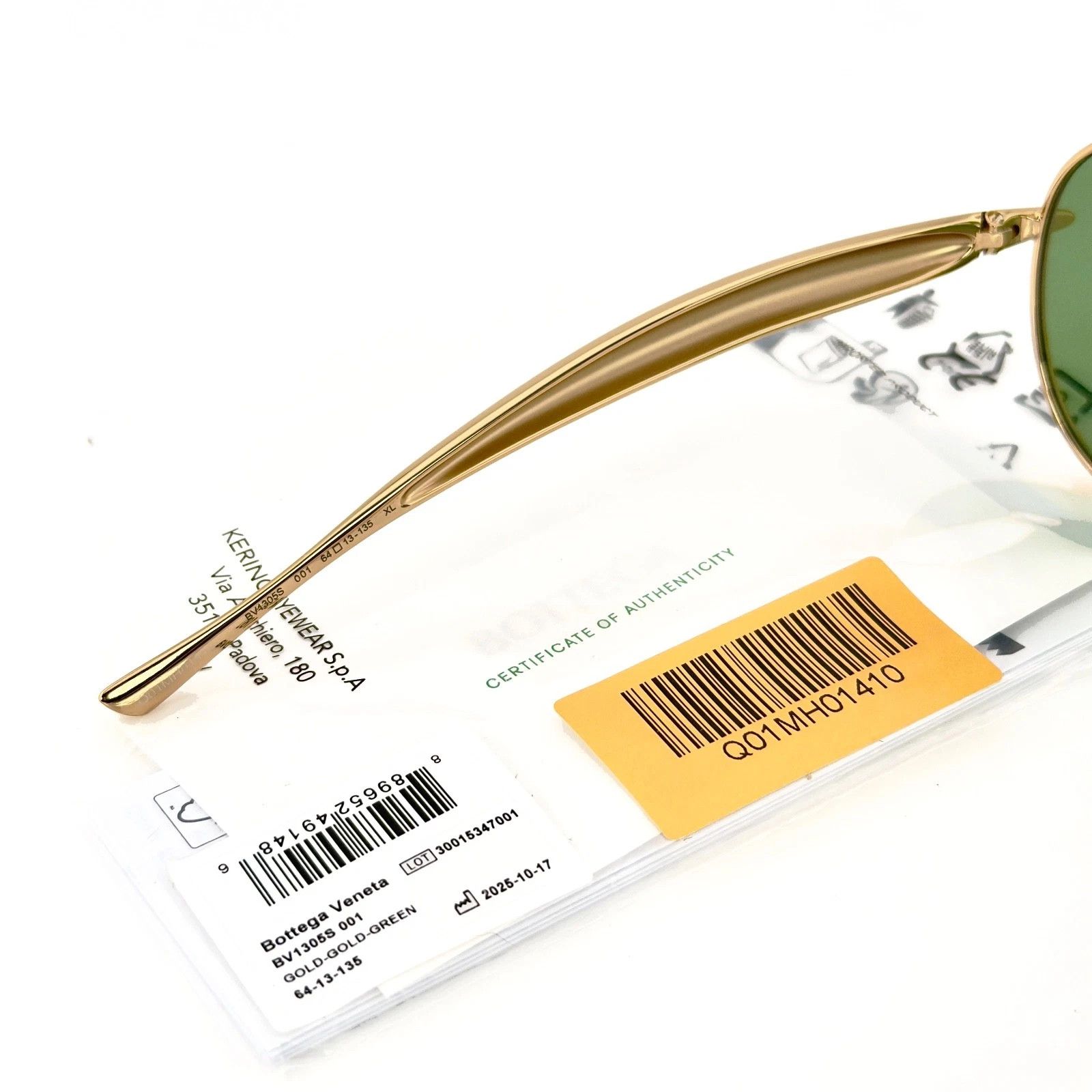 Bottega Veneta BOTTEGA VENETA 1305 SARDINE BV1305S Aviator Sunglass 001 Size ONE SIZE - 10 Thumbnail