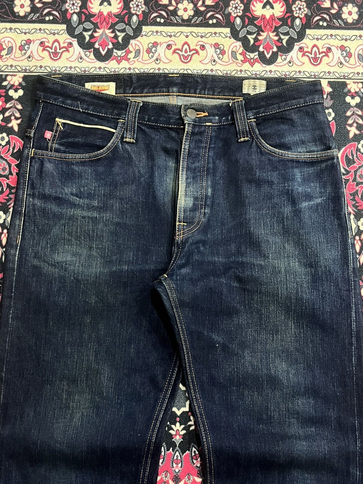 Sugar Cane ⚡️Selvedge⚡️Big John X Takeo Kikuchi Navy Blue Washed Raw Jean Size US 34 / EU 50 - 4 Thumbnail