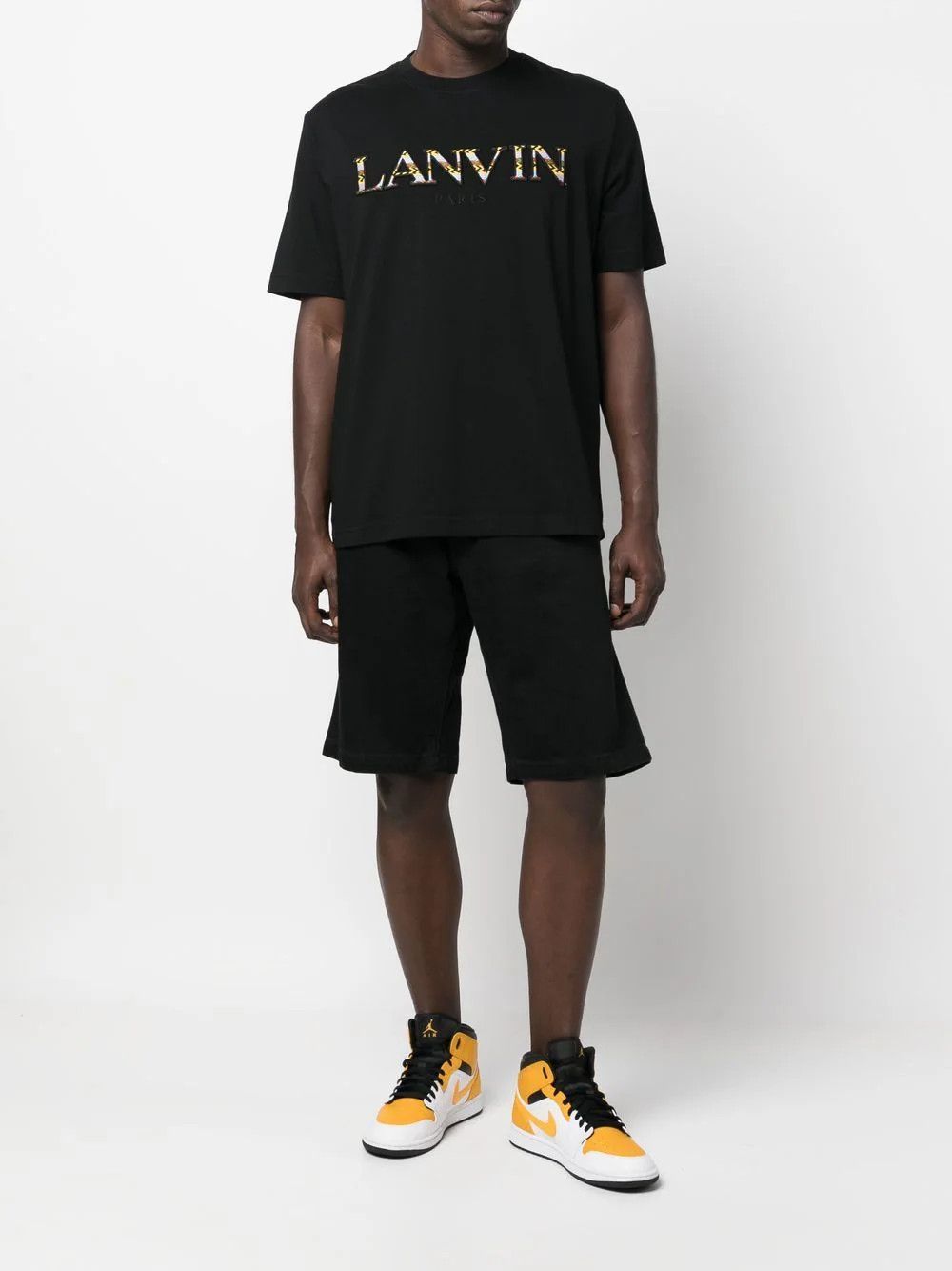 Lanvin Black Classic Curb Embroidered Logo T-Shirt Size US M / EU 48-50 / 2 - 5 Thumbnail