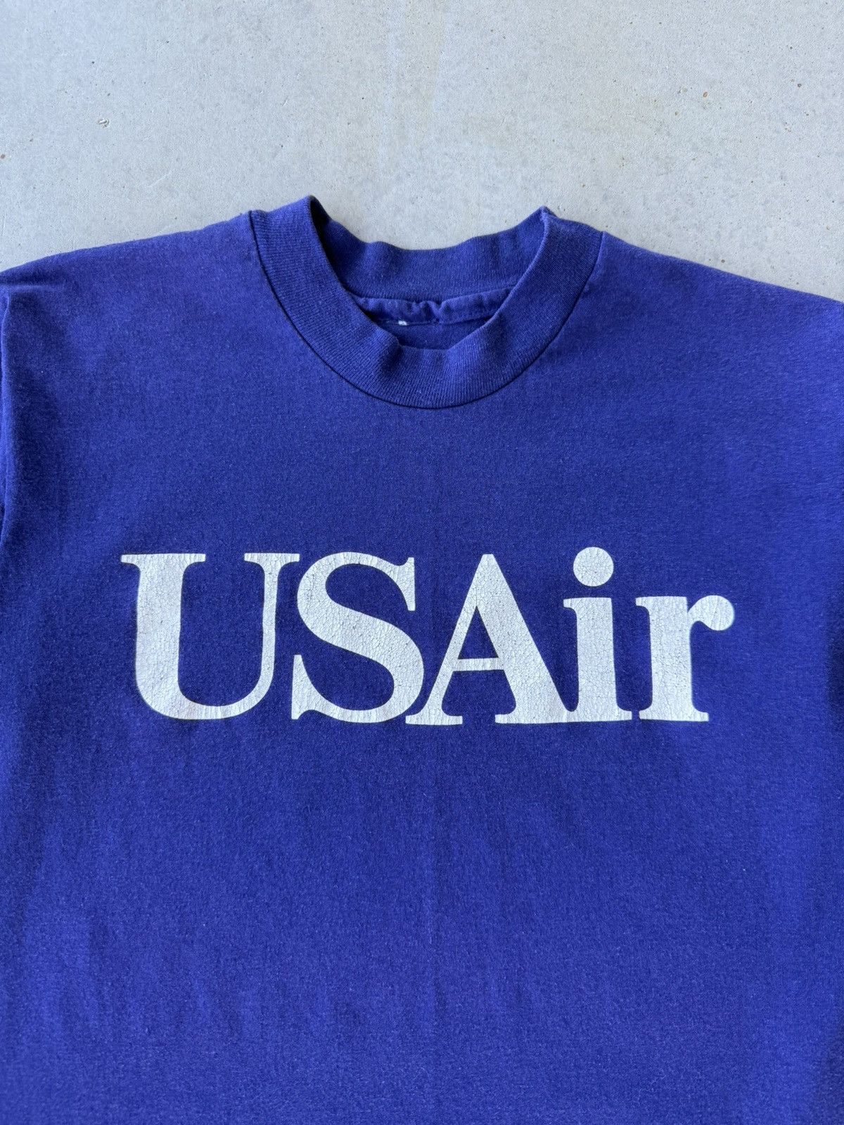 Vintage Vintage 1980s USAir Script Promo T-Shirt Size US M / EU 48-50 / 2 - 2 Thumbnail