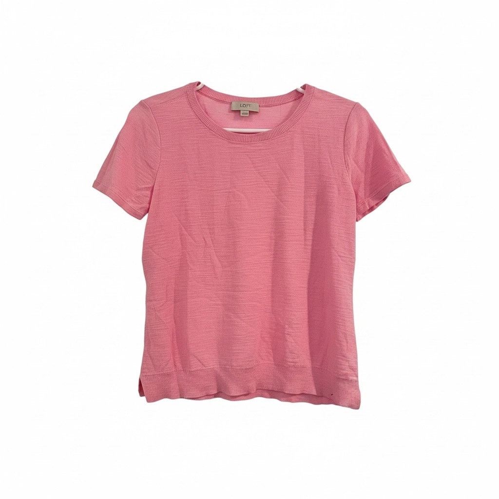 Loft LOFT Outlet Women’s Small Pink Short Sleeve Knit Top Size S / US 4 / IT 40 - 1 Thumbnail