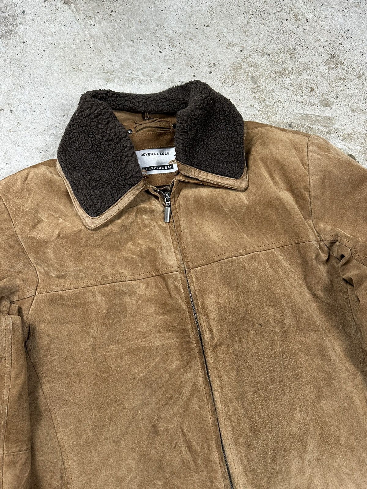 Vintage Vintage y2k Brown Leather Suede Jacket Fleece Collar Sherpa Size US XL / EU 56 / 4 - 7 Thumbnail