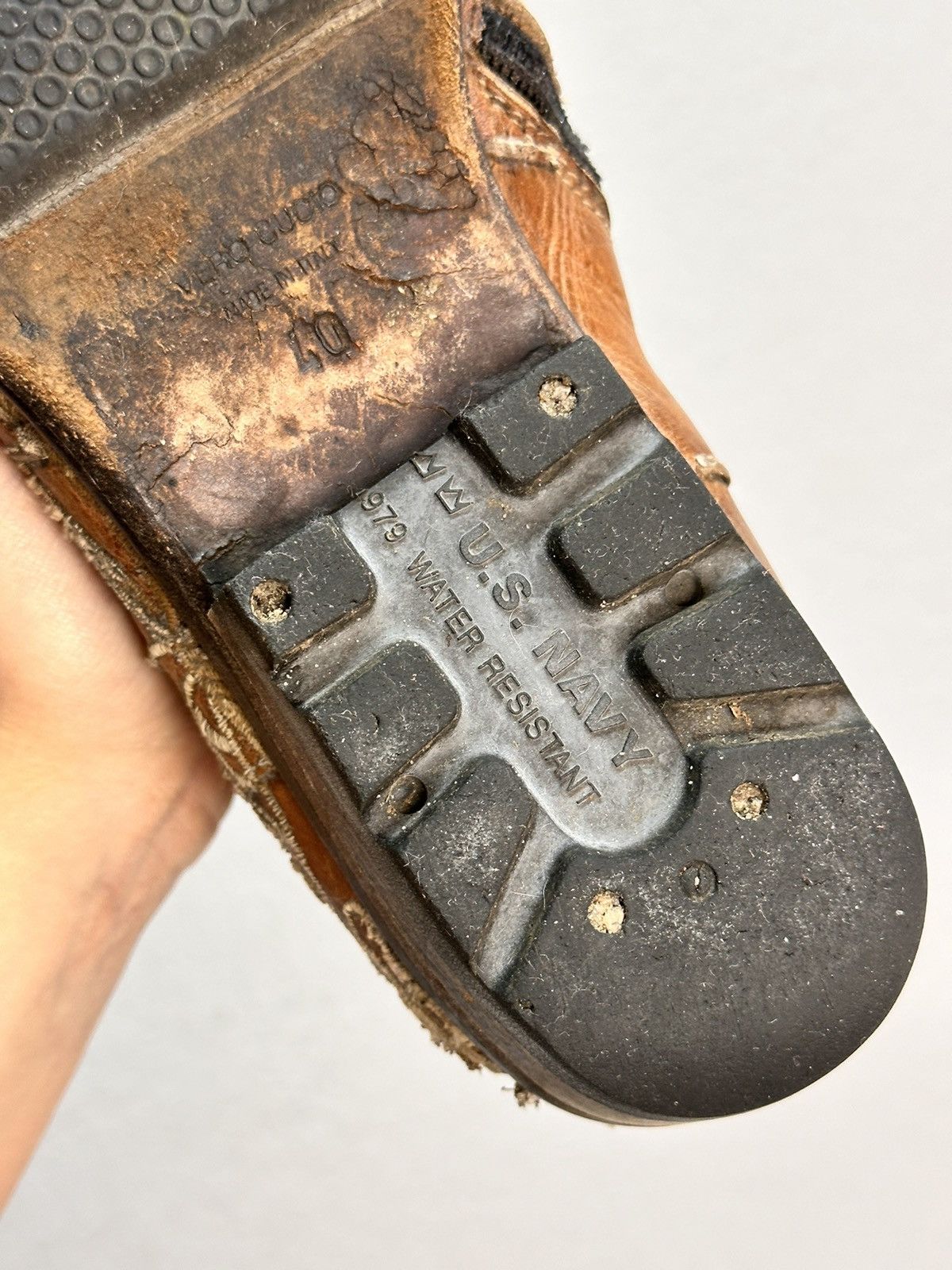 14th Addiction U.S.A Navy brown leather boots military archive workwear Size US 7 / EU 40 - 14 Thumbnail