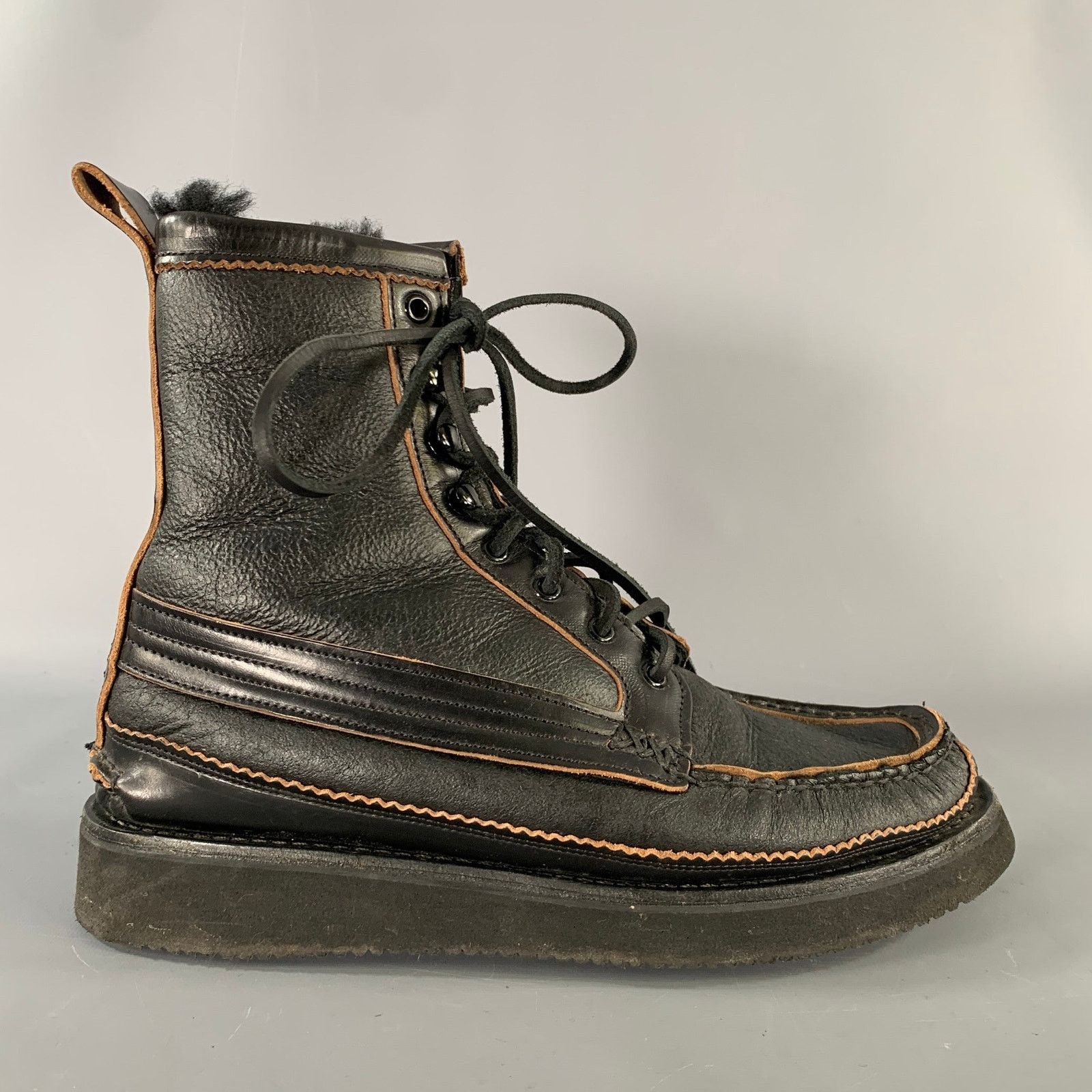 Yuketen YUKETEN Size 9 Black Brown Leather Lace Up Boots Size US 9 / EU 42 - 2 Thumbnail