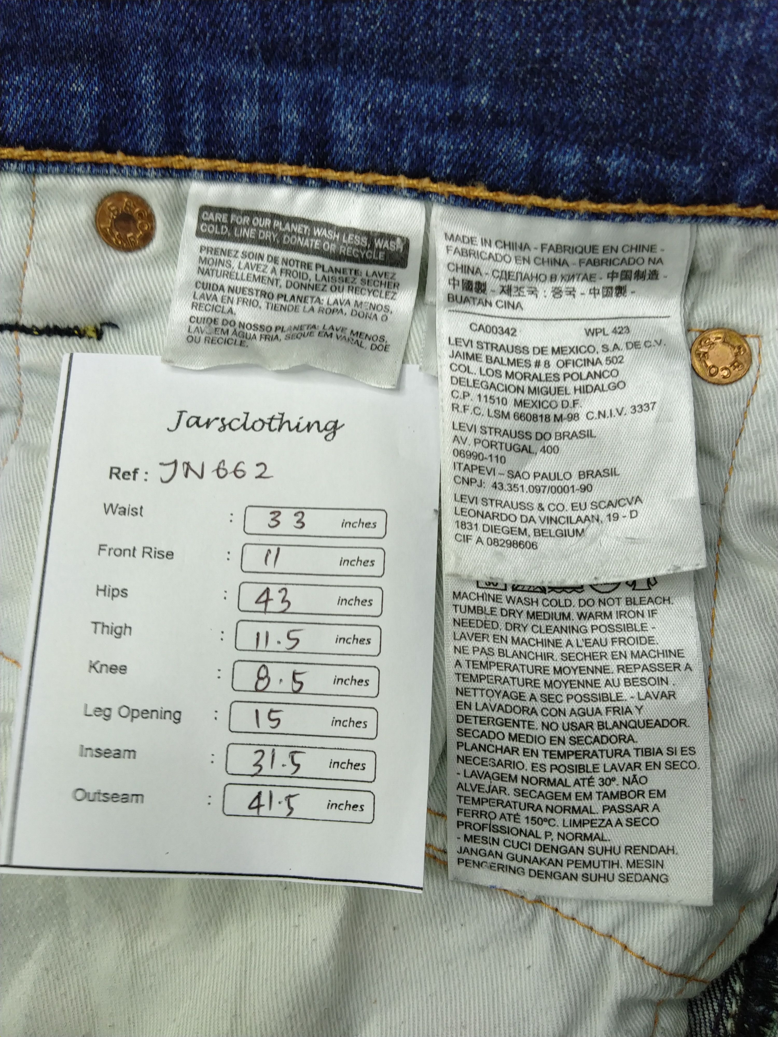 Levi's Levi's 513 Distressed Denim 33x31.5 -JN662 Size US 33 - 9 Thumbnail