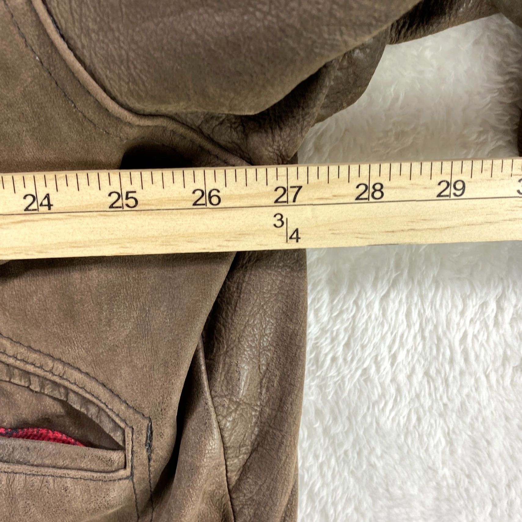 Banana Republic VINTAGE Banana Republic Brown Leather Heavy Button Up Coat Flannel Lined Large Men Coat Long Size US L / EU 52-54 / 3 - 7 Thumbnail