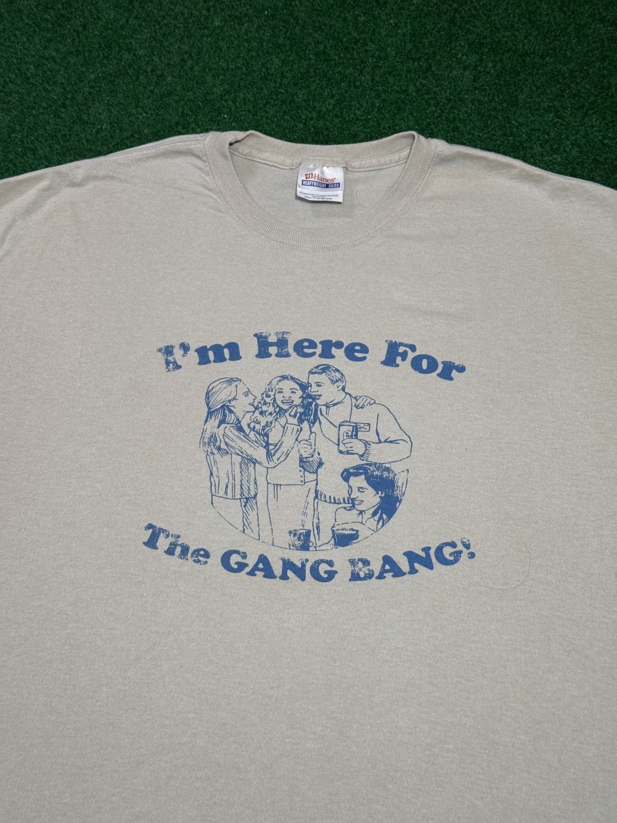 Hanes Vintage 90s I’m Here For The Gangbang XL Adult Humor T Shirt Size US XL / EU 56 / 4 - 2 Thumbnail