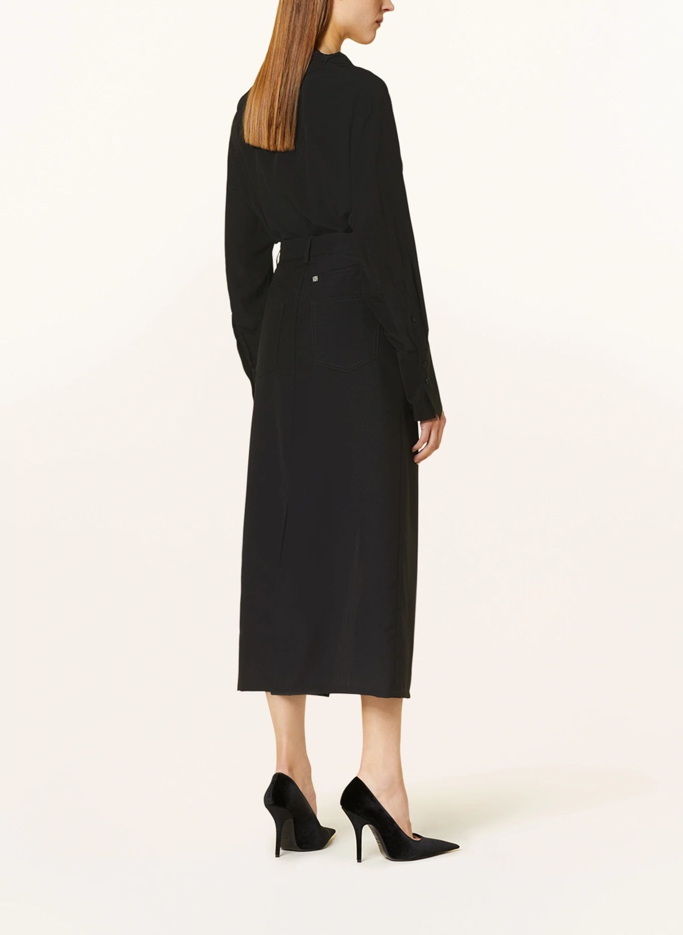 Givenchy o1y0925 Midi Skirt in Black Size 30" / US 8 / IT 44 - 3 Thumbnail