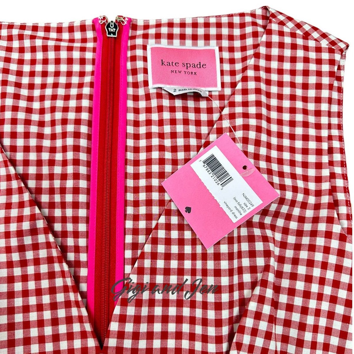 Kate Spade kate spade NY Women’s Mini Gingham Vineyard Dress size 2 Size XS / US 0-2 / IT 36-38 - 5 Thumbnail