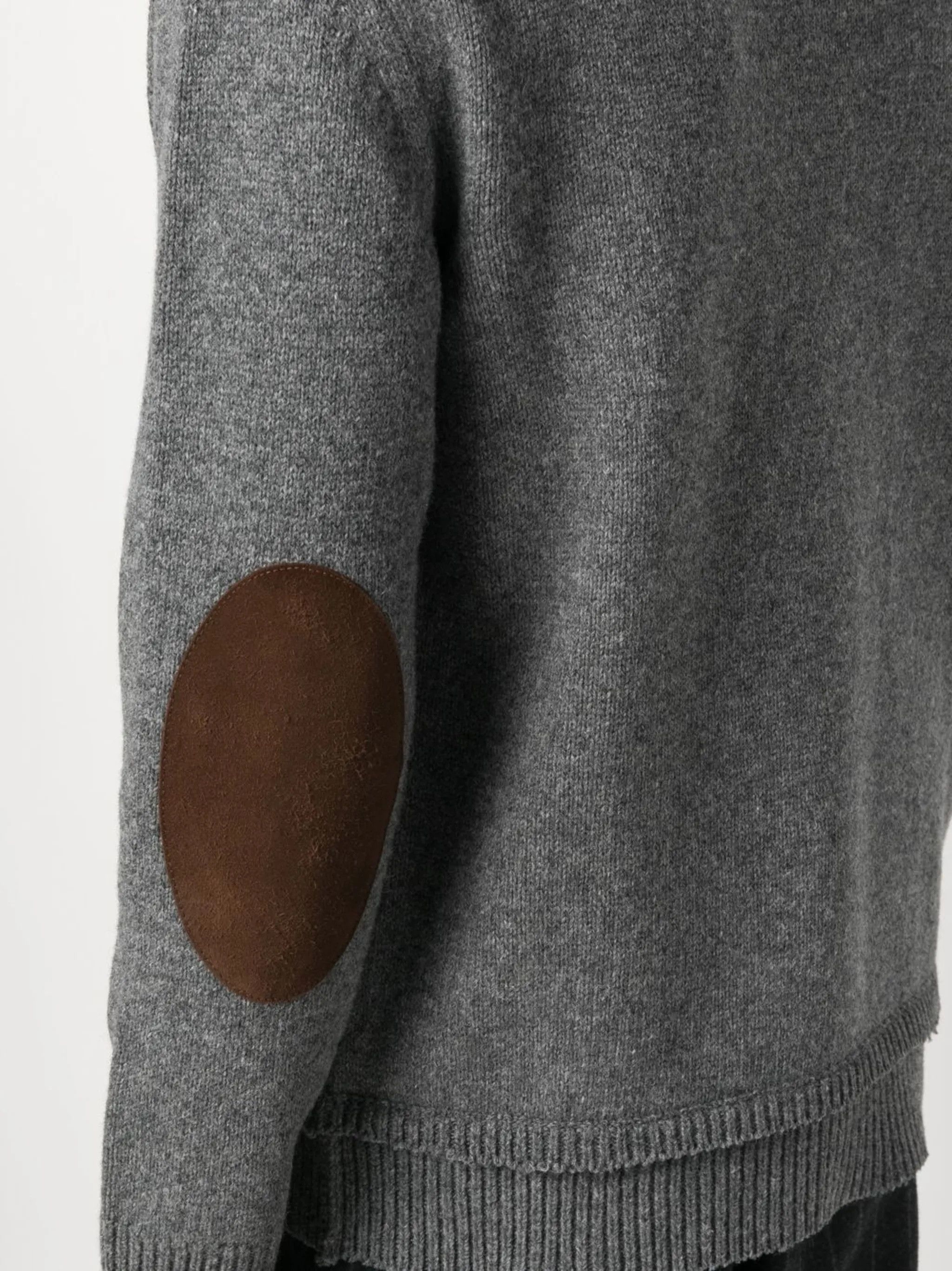 Maison Margiela o1w1db10126 Elbow Patch Knitted Sweater in Grey Size US M / EU 48-50 / 2 - 5 Thumbnail