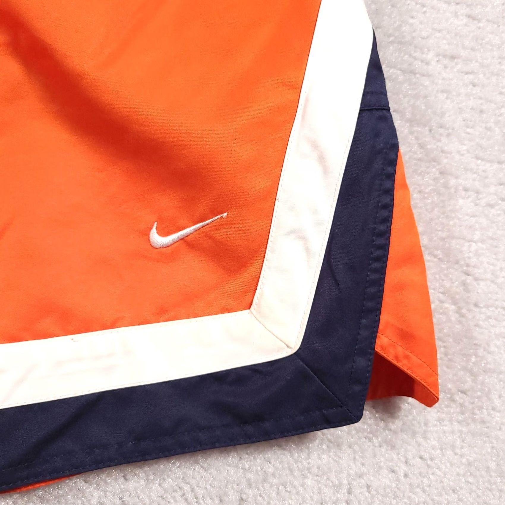 Nike VINTAGE Nike Y2K Lined Swim Trunks Mens M Orange Blue Spellout Swoosh Gray Tag Bottom Size US 31 - 4 Thumbnail