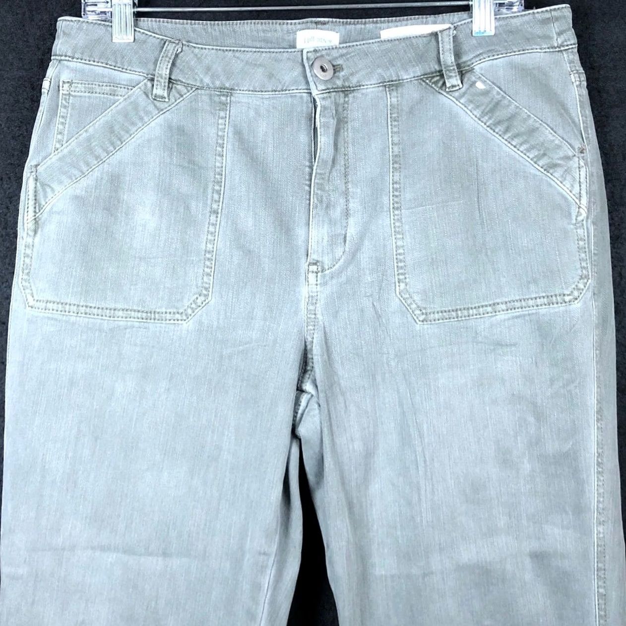 Vintage J Jill Jeans Green Denim Petite High Rise Straight Leg Stretch 14P Women’s Jeans Size 24" / US 00 / IT 34 - 2 Thumbnail