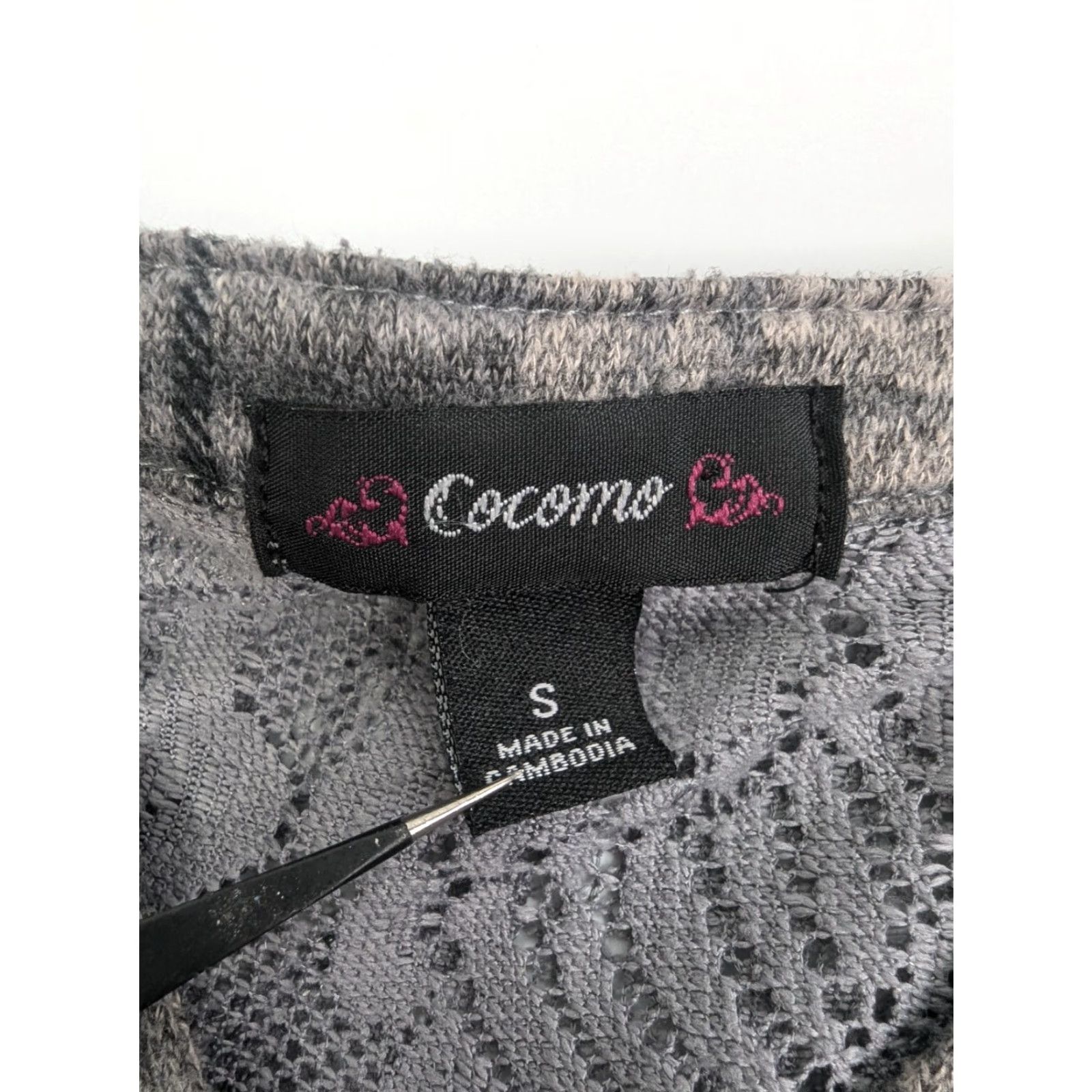 Vintage Cocomo Blouse Women's Small Plaid Long Sleeve V-Neck Tunic Gray Size S / US 4 / IT 40 - 7 Thumbnail