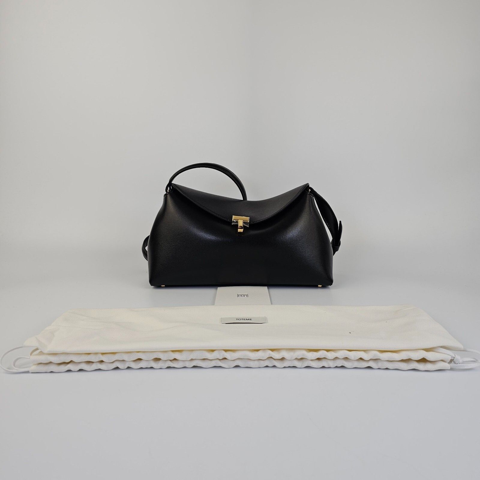 Toteme TOTEME T-Lock Black/Gold Leather Clutch New Size ONE SIZE - 2 Thumbnail