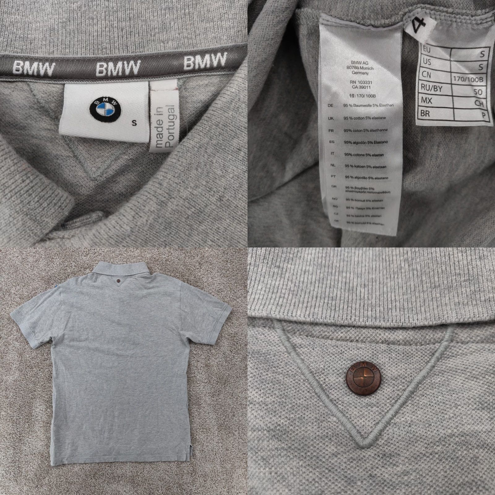 BMW BMW Polo Shirt Mens Small Grey Short Sleeve Stretch Casual Luxury Car Golf Logo Shirt Size US S / EU 44-46 / 1 - 8 Thumbnail