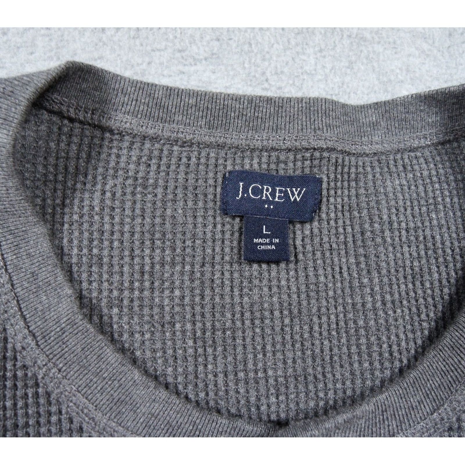 J.Crew JCrew Shirt Mens Large Gray Henley Long Sleeve Waffle Knit Thermal Outdoors Size US L / EU 52-54 / 3 - 5 Thumbnail