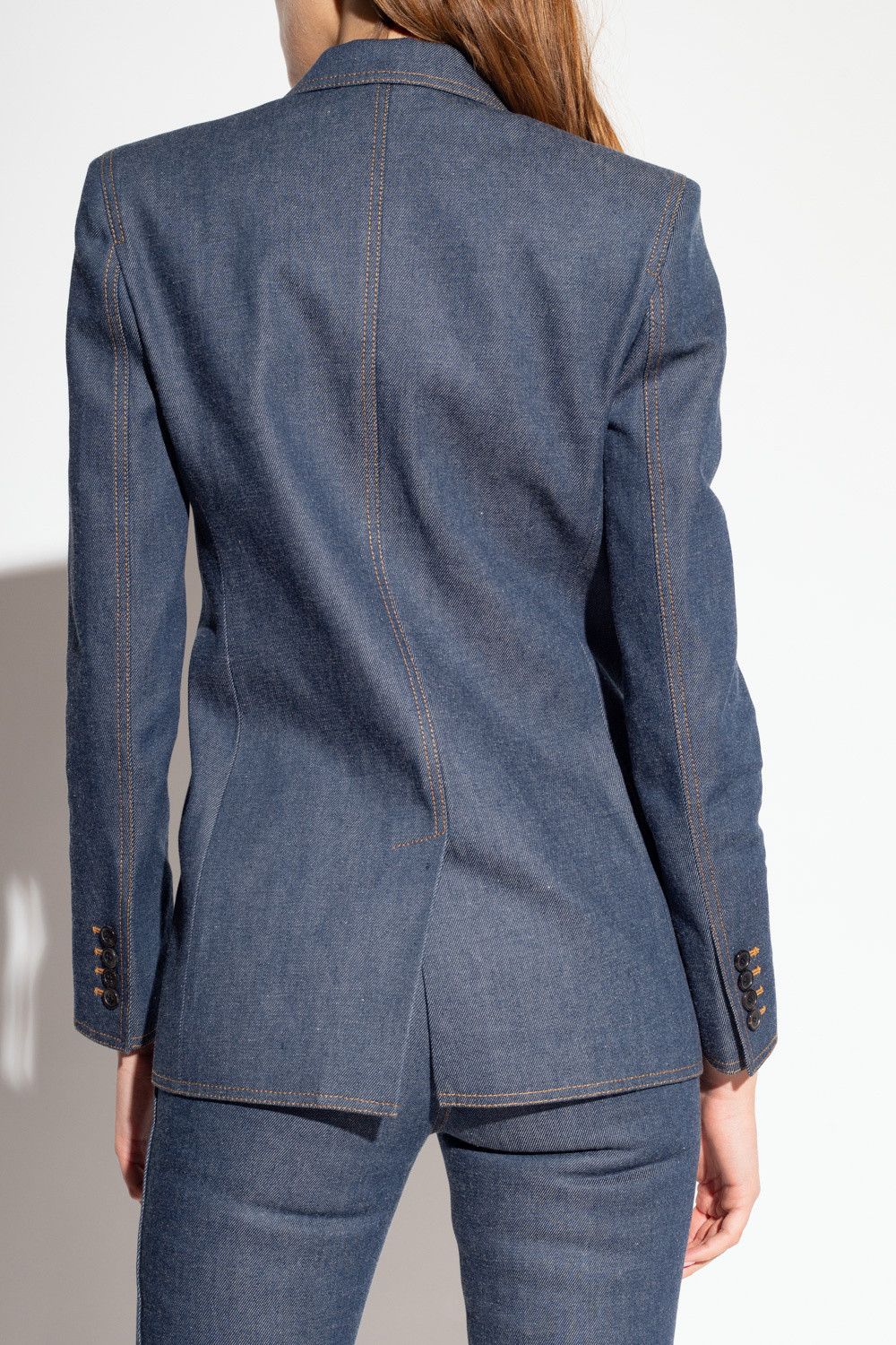 Saint Laurent Paris o1s1wg111024 Single-Breasted Jacket in Denim in Blue Size XS / US 0-2 / IT 36-38 - 4 Thumbnail