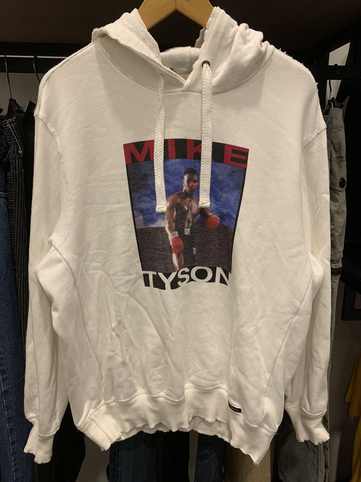 image of Dolce Gabbana Mike Tyson Hoodie in White, Men's (Size Medium)