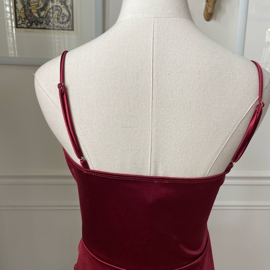 Other Windsor Stretchy Ruby Red Burgundy Satin Slip Dress Gown M Size M / US 6-8 / IT 42-44 - 5 Thumbnail