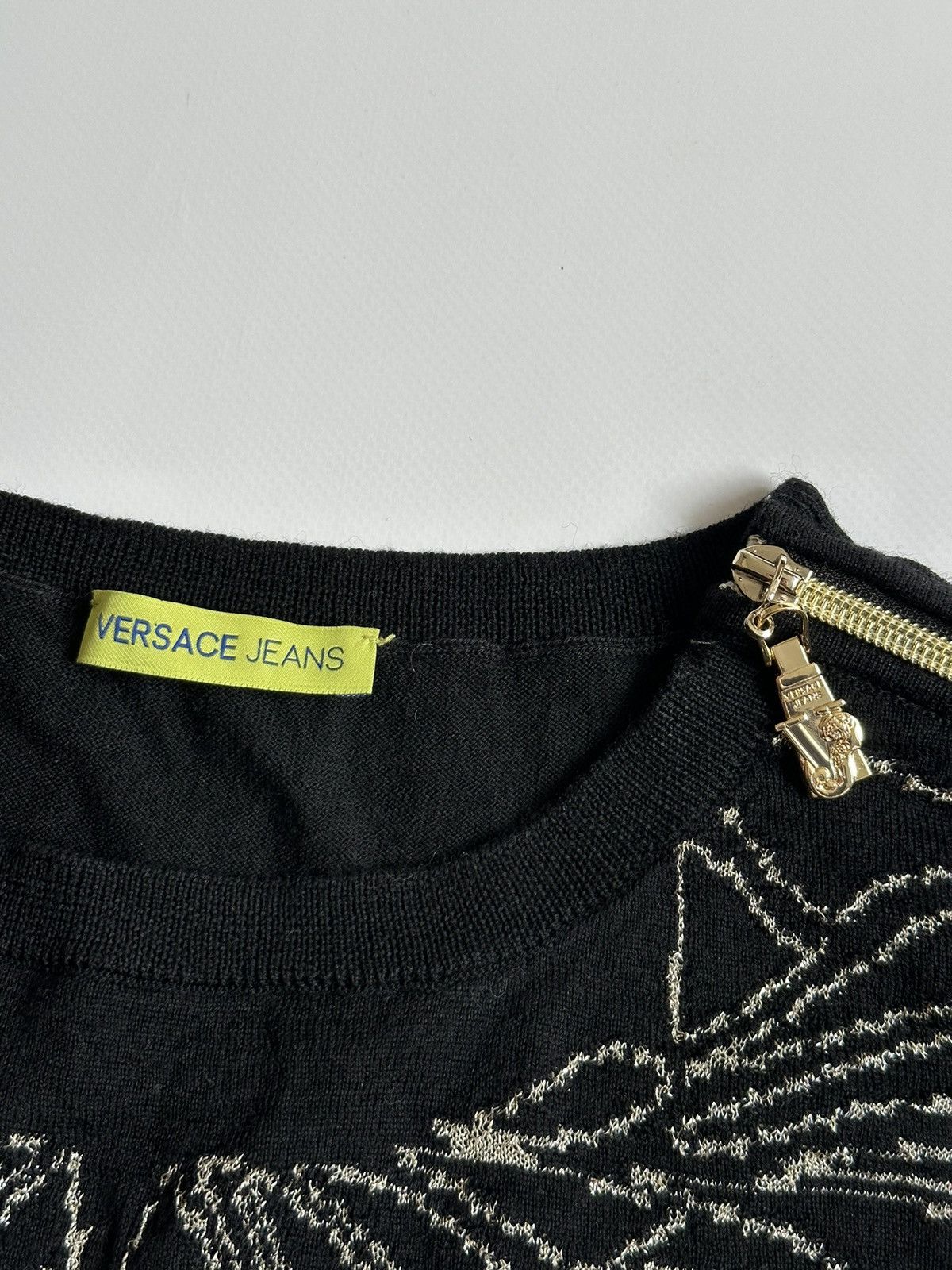 Versace Jeans Couture Versace Jeans Knit Long Sleeve Shirtdress Gold Zip Sz L/XL Size L / US 10 / IT 46 - 6 Thumbnail