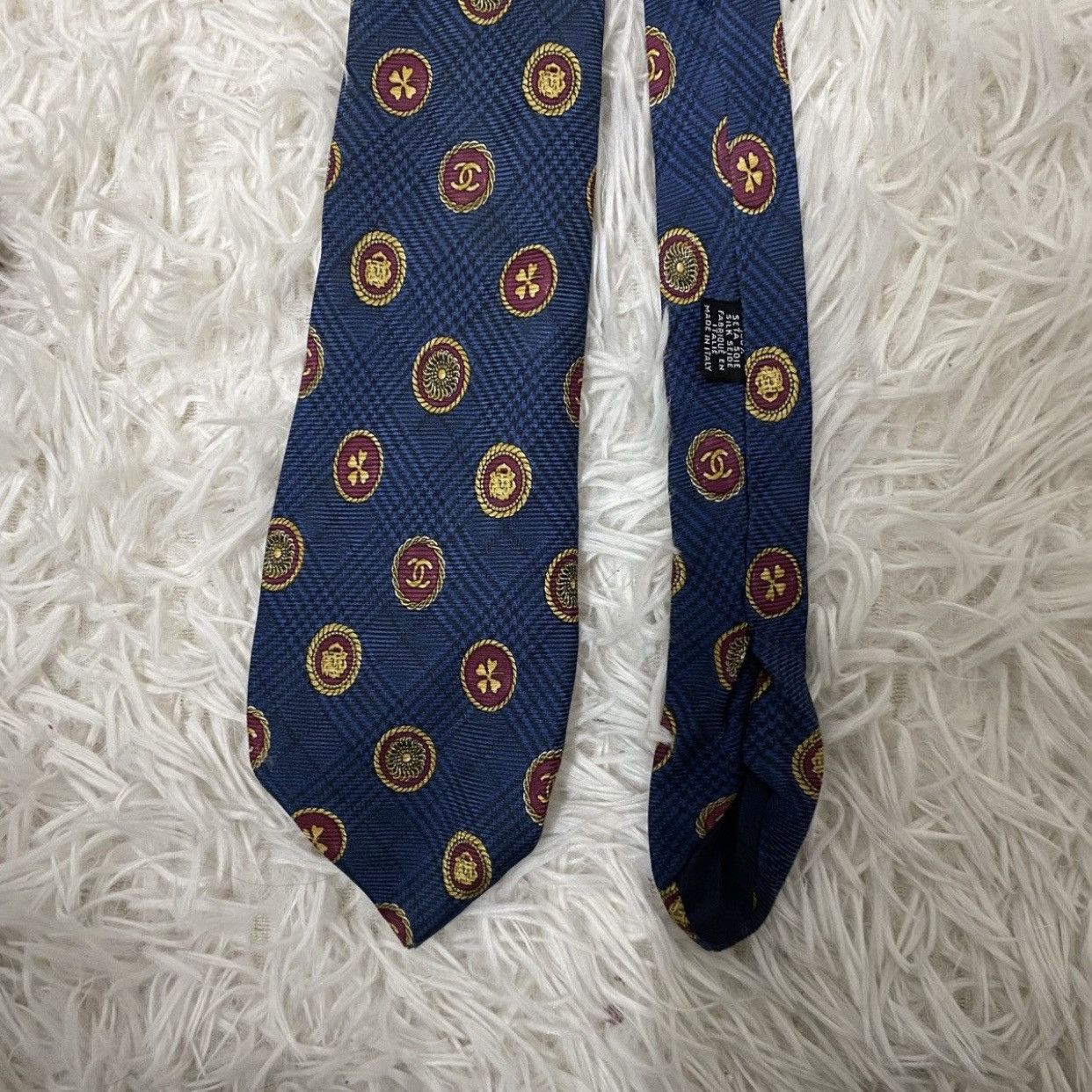 Chanel Vintage Chanel Interlocking CC Medallion Silk Tie Size ONE SIZE - 4 Thumbnail