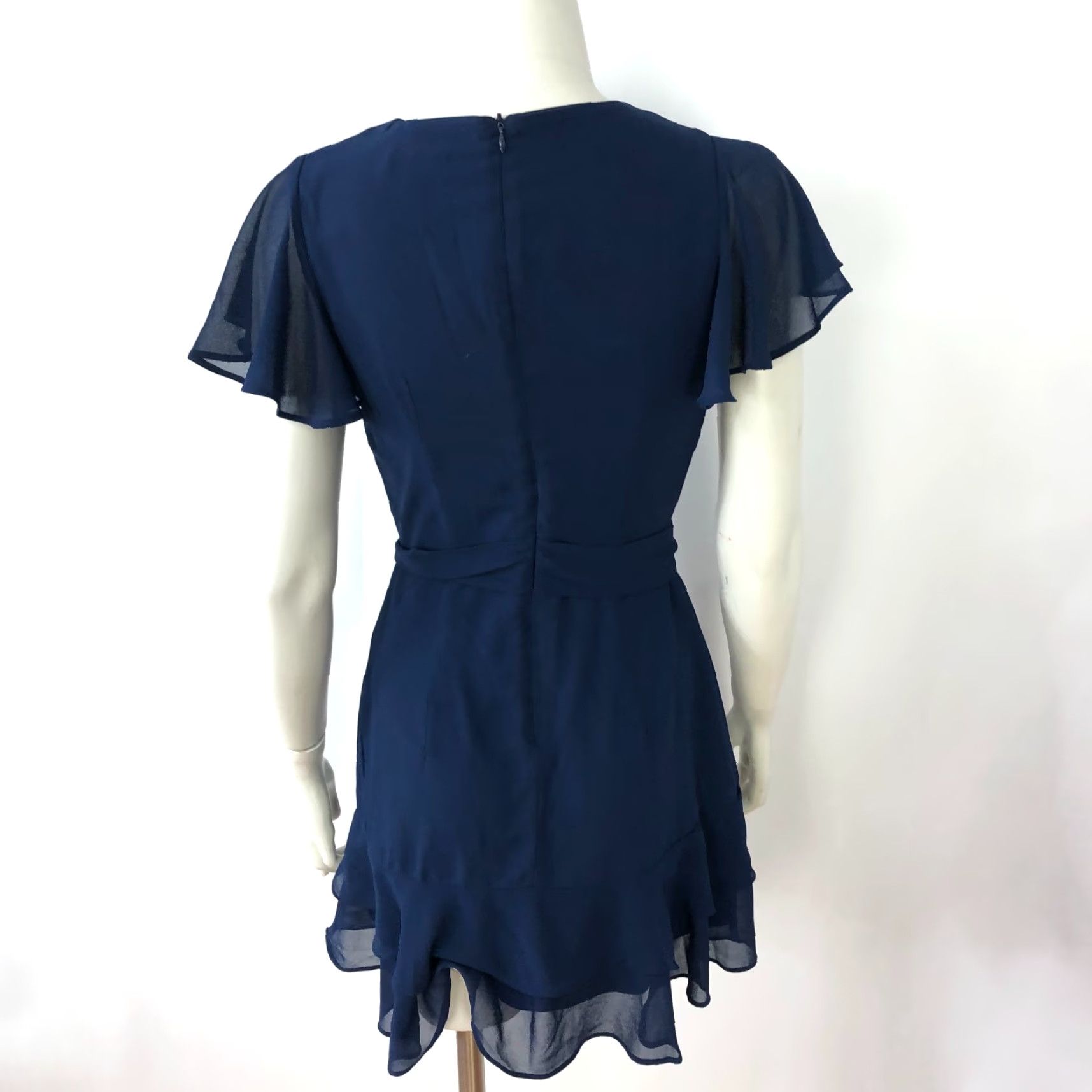 Lulus Lulus XS Blouson Chiffon V-Neck Polyester Mini Dress Blue MINT Dress Size XS / US 0-2 / IT 36-38 - 3 Thumbnail