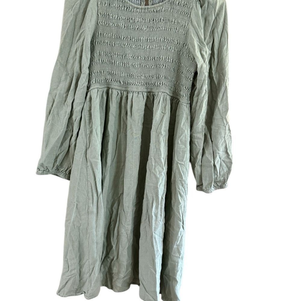 Other Green Smocked Ruffled Midi Sundress Size L / US 10 / IT 46 - 2 Thumbnail