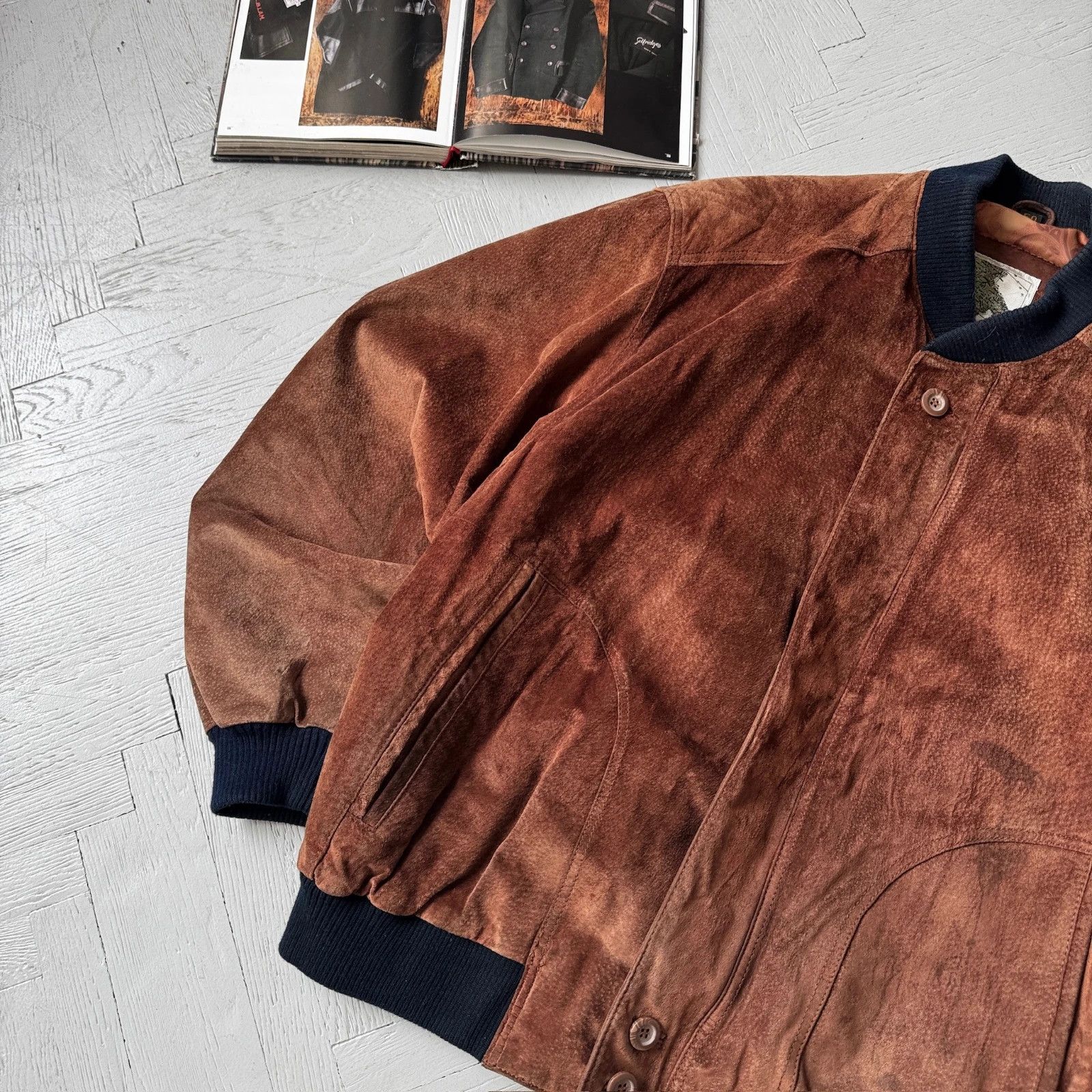 Vintage Vintage Real Napa Leather Italian Style Bomber Jacket Size US M / EU 48-50 / 2 - 2 Thumbnail