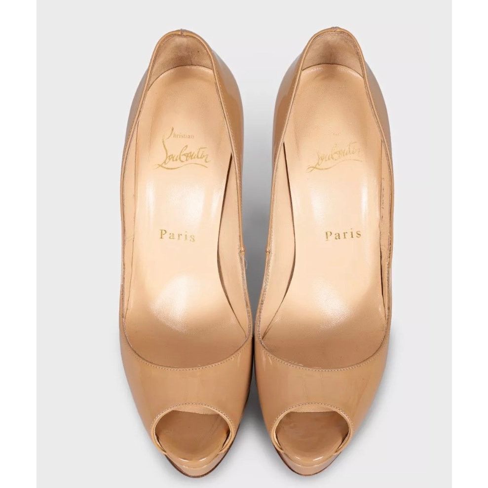 Christian Louboutin Christian Louboutin Beige Leather High Platform Pumps Sz.37 Size US 6 / IT 36 - 2 Thumbnail