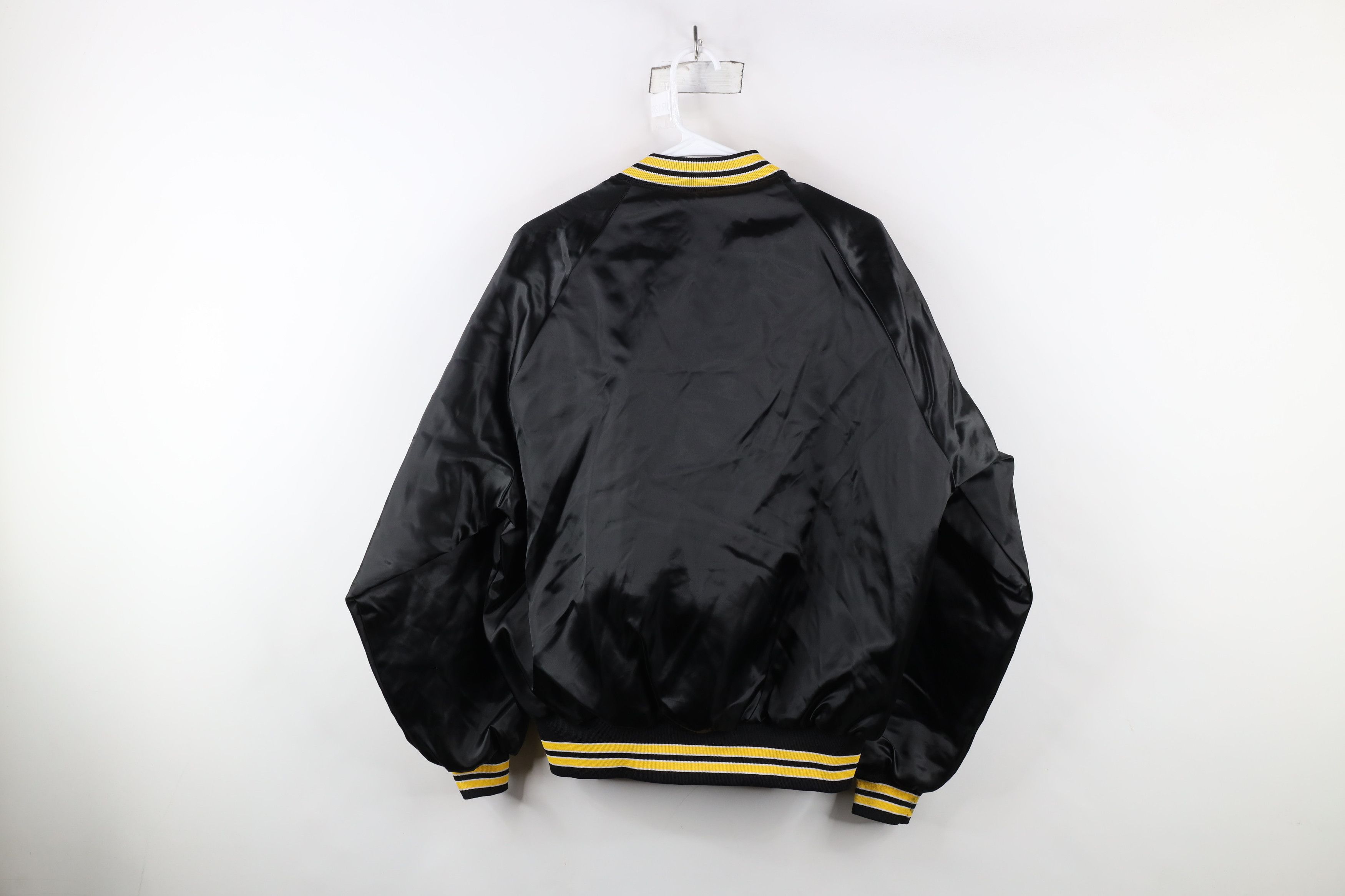 Vintage Vintage 80s 90s Stanley Tools Satin Bomber Jacket Black USA Size US L / EU 52-54 / 3 - 12 Thumbnail