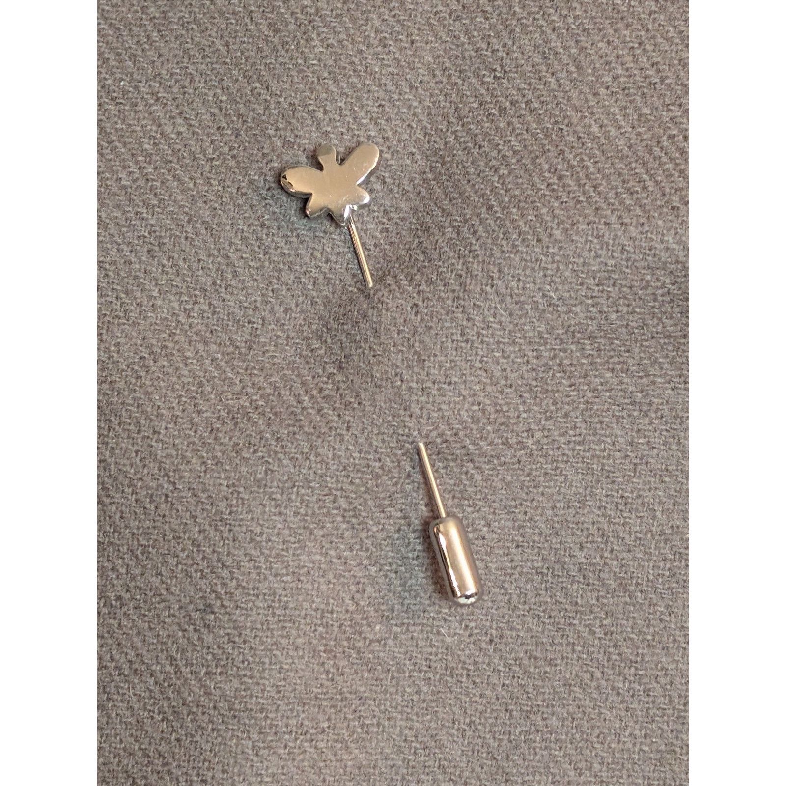 Vintage Super Cute VTG1980s Silver-Tone Butterfly Stick Pin 2.25" Size ONE SIZE - 4 Thumbnail