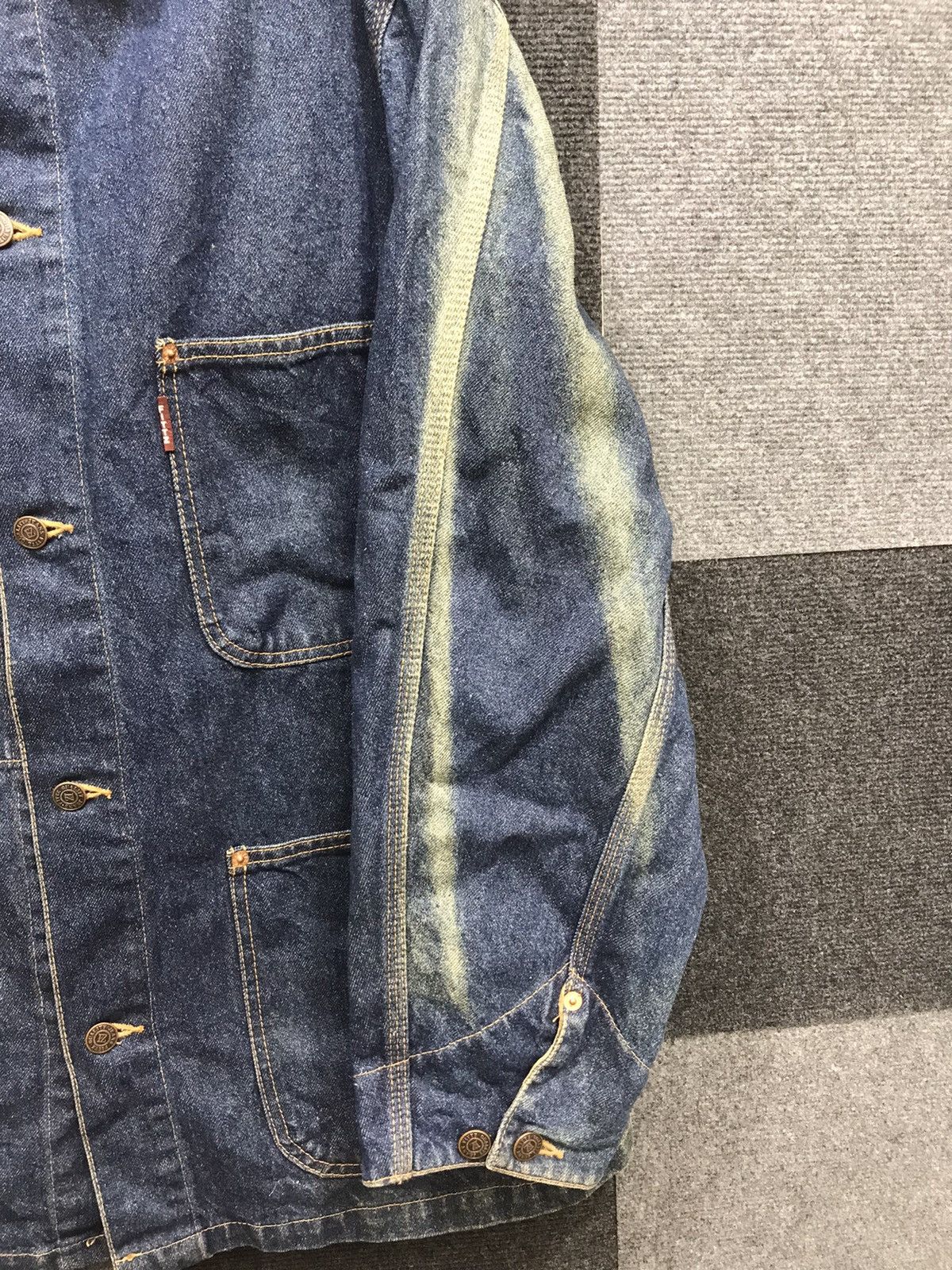 Japanese Brand FITTZ Sunfaded Denim Chore Jacket Size US M / EU 48-50 / 2 - 5 Thumbnail