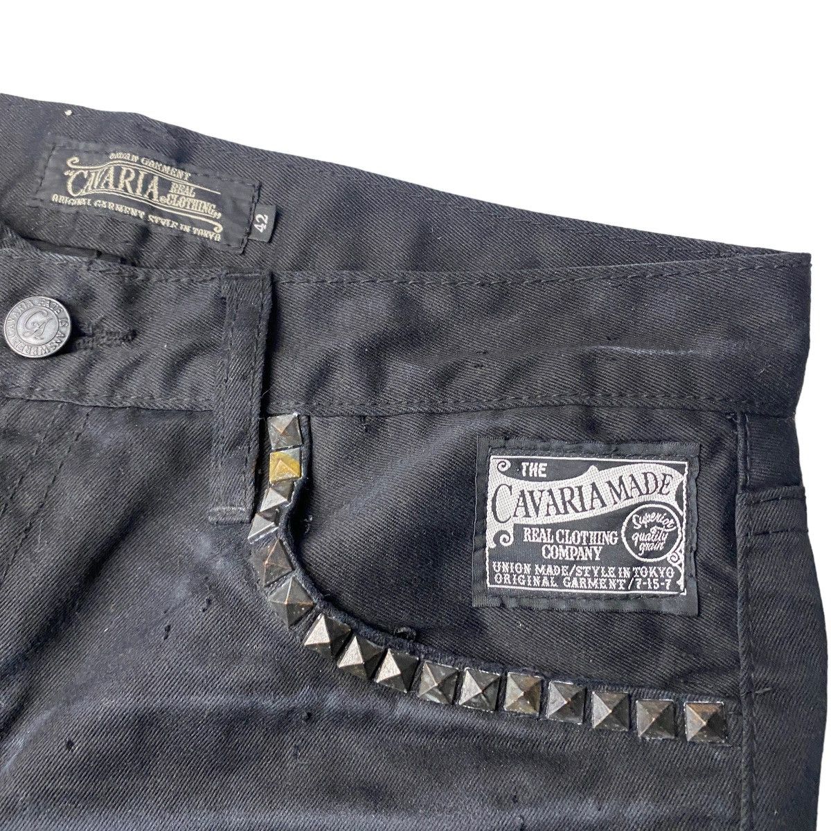 If Six Was Nine 2000's CavariA Distressed Studded Mudwash Shorts Size US 29 - 3 Thumbnail