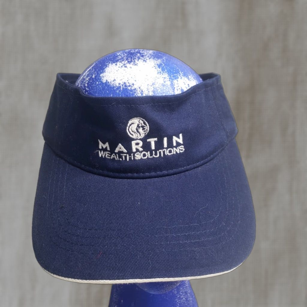 Vintage VINTAGE Martin Wealth Solutions Logo Blue Visor Hat Cap Running Size ONE SIZE - 1 Thumbnail