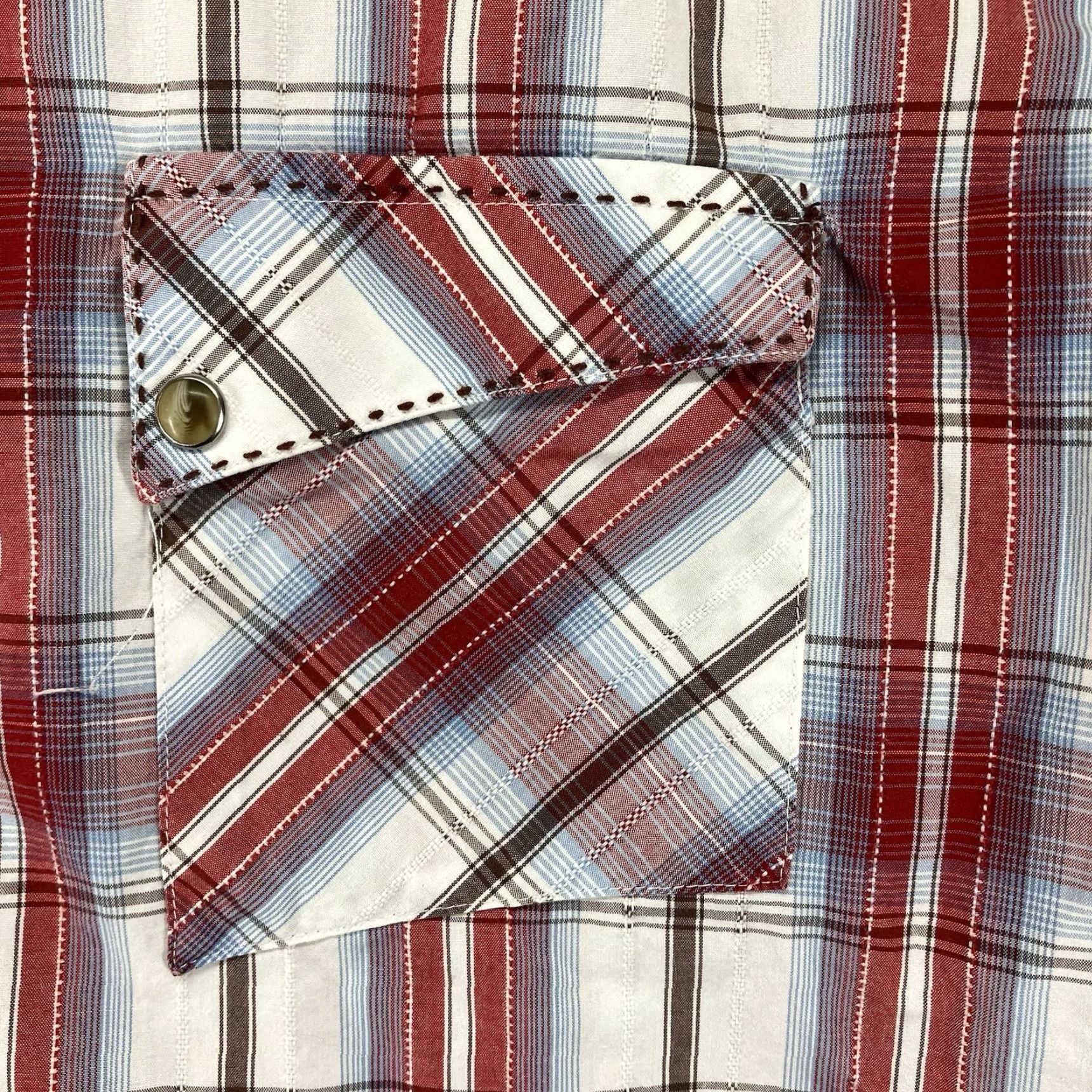 Wrangler VINTAGE Wrangler Shirt Mens Large Red Plaid Pearl Snap Cowboy USA Western Rodeo Shirt (Button-Up, Cowboy, Retro) Mens Size US L / EU 52-54 / 3 - 7 Thumbnail