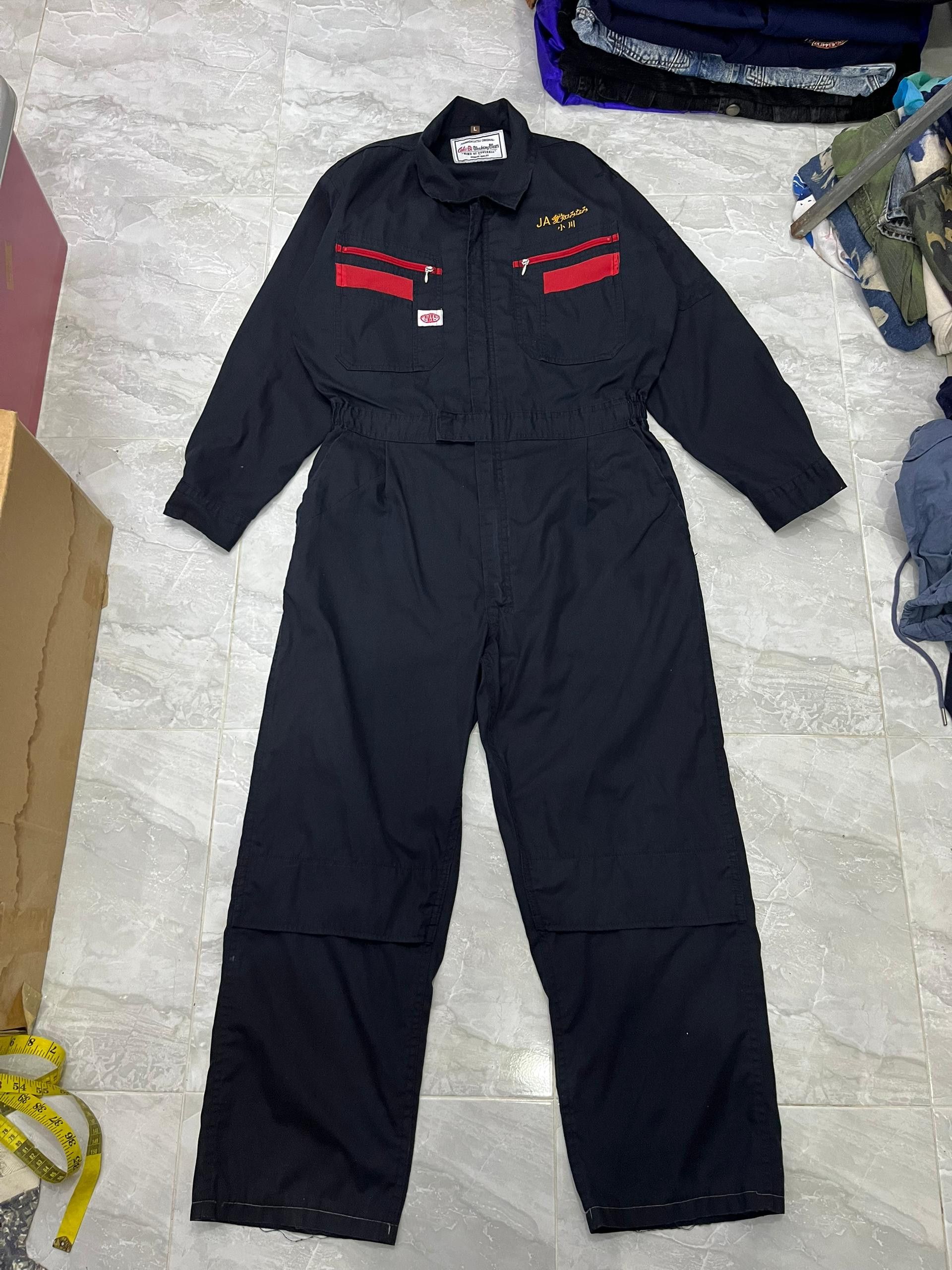 Japanese Brand Auto-Bi Japanese Workwear Coverall Navy Red Zip Size US M / EU 48-50 / 2 - 15 Thumbnail