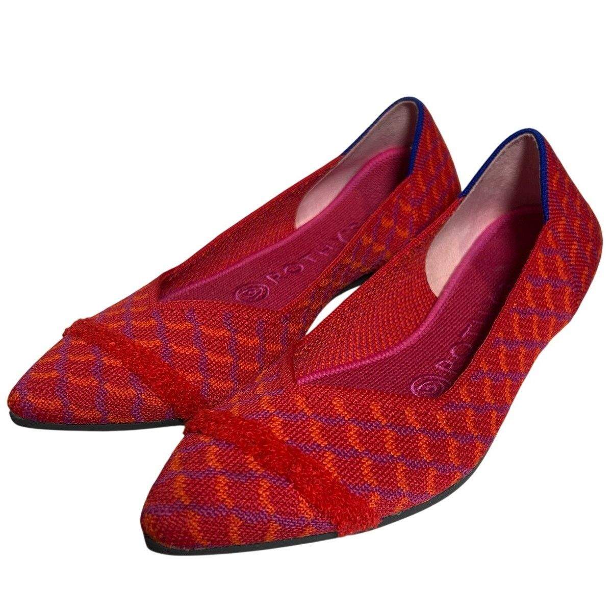 Rothy's Rothys The Point Red Orange Purple Knit Flats W6 Size US 6 / IT 36 - 4 Thumbnail