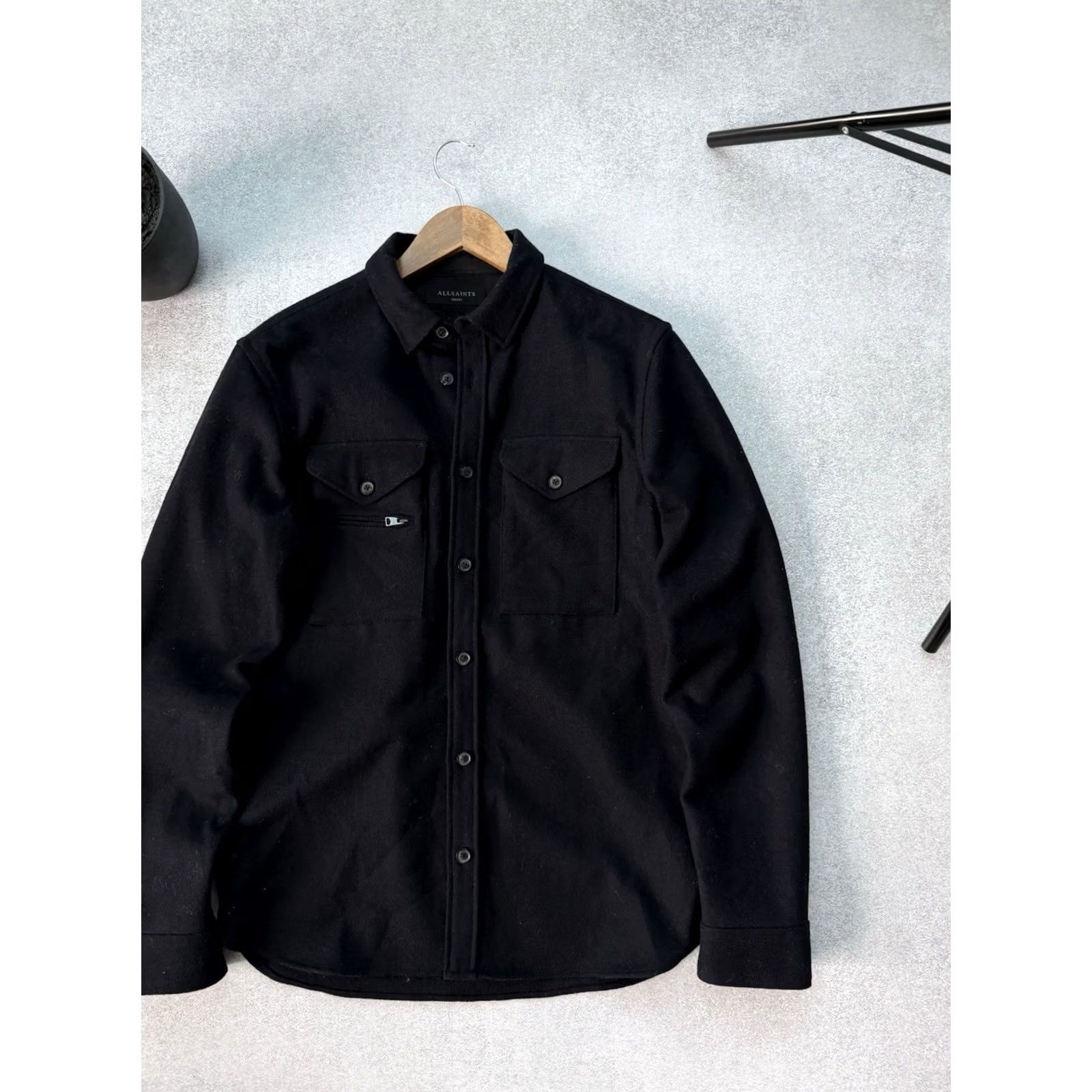 Allsaints VINTAGE AllSaints Navy Blue Button Up Wool Shirt Jacket Men Size S/M Size US S / EU 44-46 / 1 - 3 Thumbnail