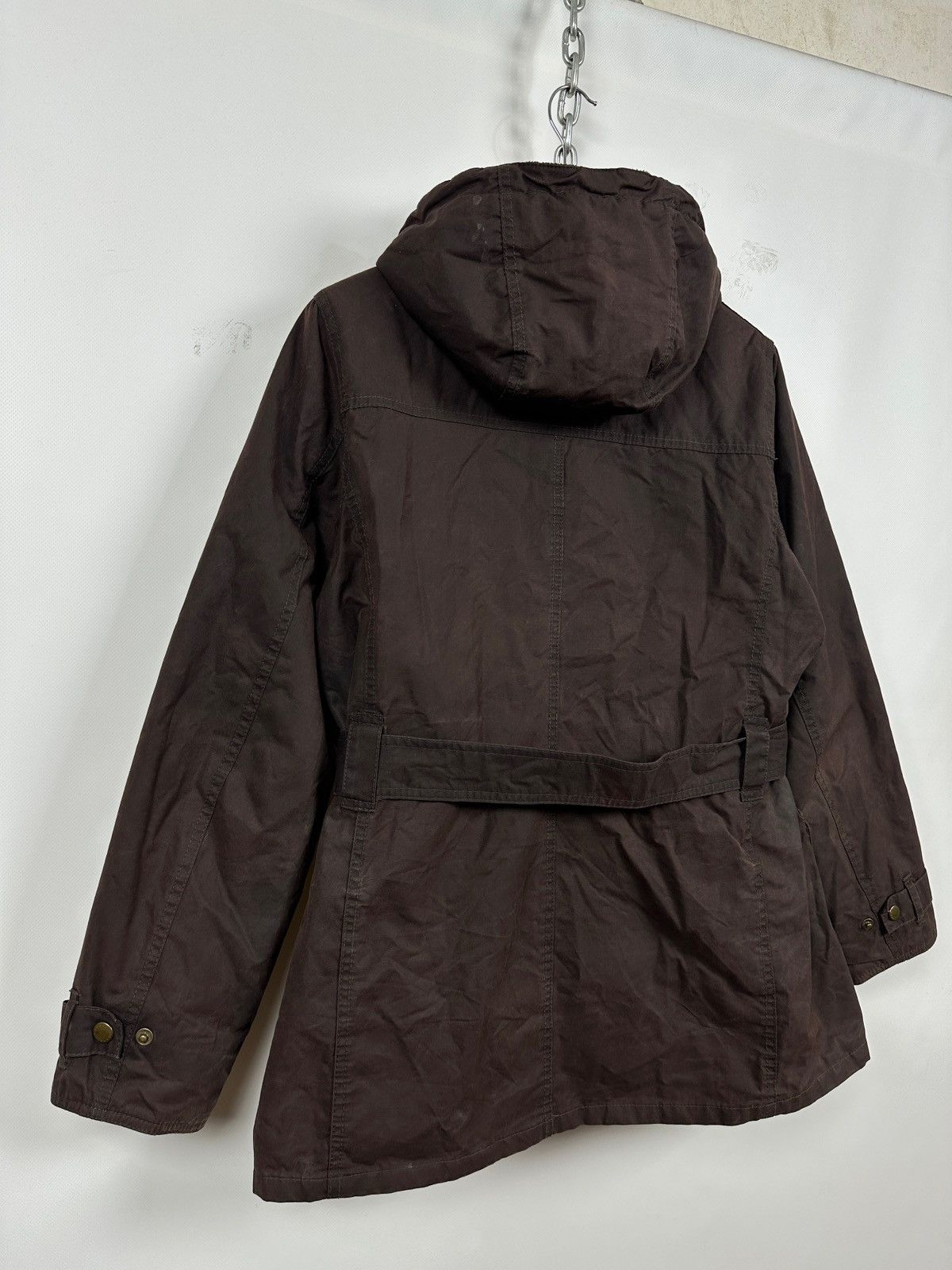 Barbour Barbour Brown Bird Art Bower Belted Waxed Coat Jacket Size L / US 10 / IT 46 - 16 Thumbnail