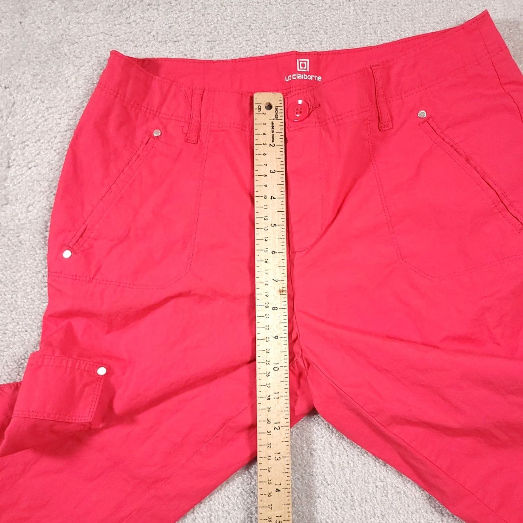 Liz Claiborne Liz Claiborne Capri Pants Women's 10P Petite Pink Stretch Mid-Rise Casual Size 32" / US 10 / IT 46 - 6 Thumbnail