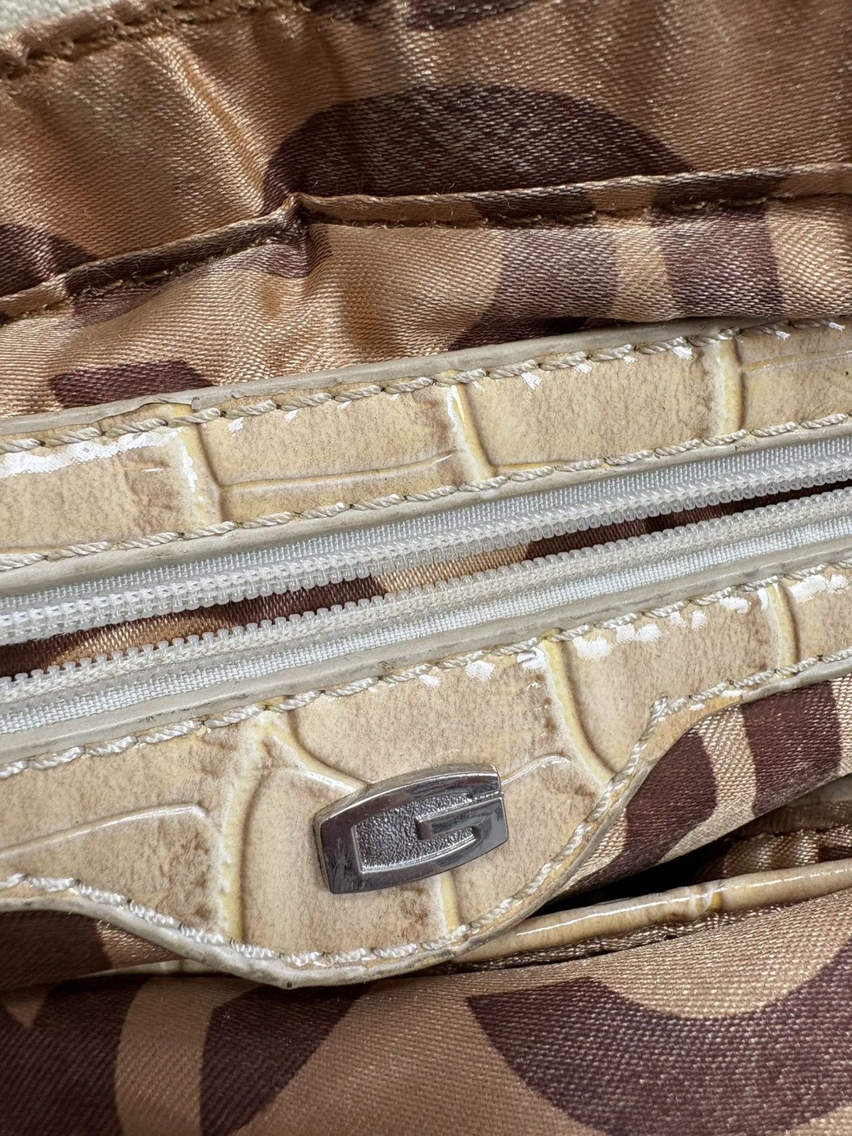 Designer Y2K Gussaci Rare Monogram Logo Faux Croc Handle Bag 2000s Size ONE SIZE - 12 Thumbnail