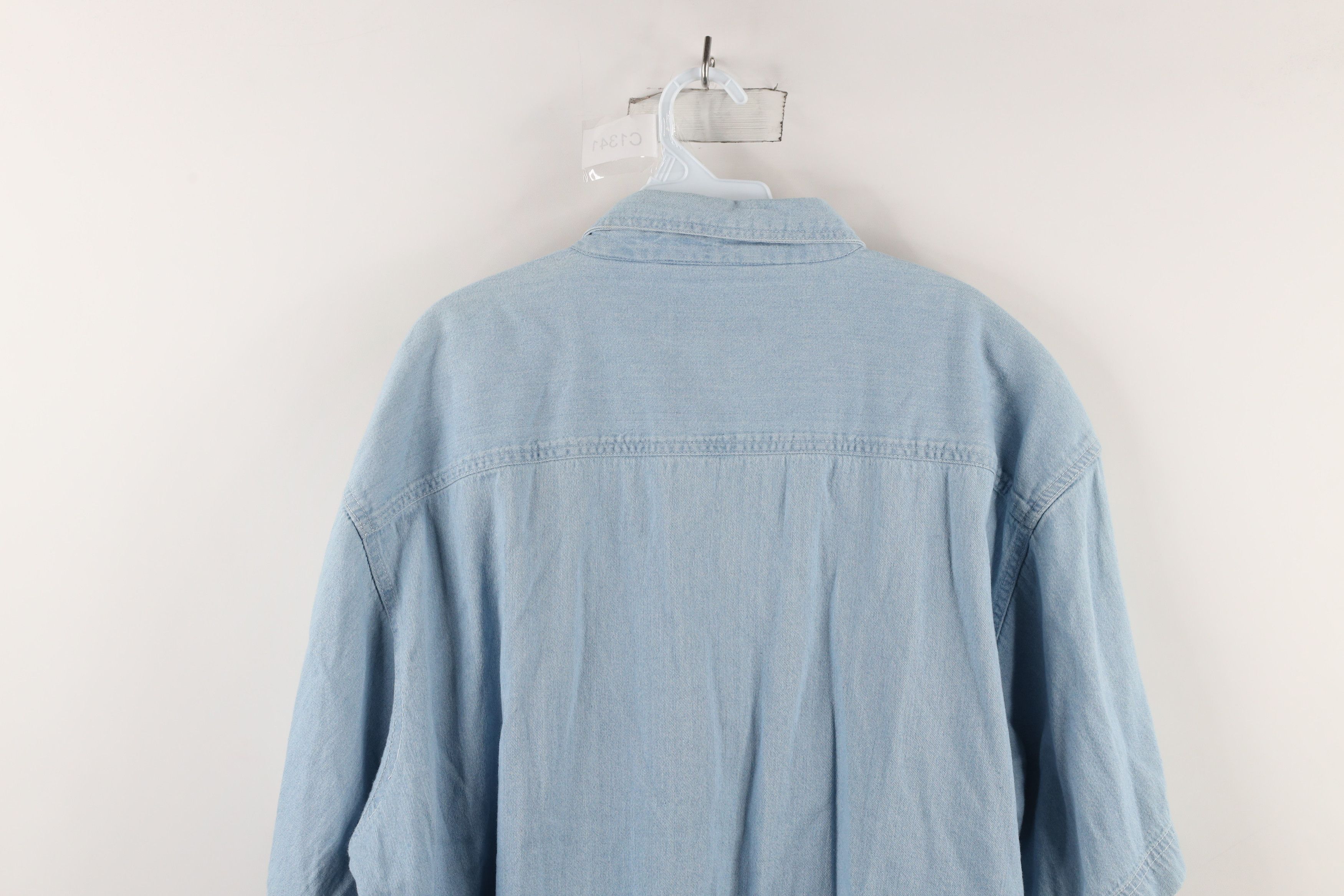 Vintage Vintage 90s Streetwear Short Sleeve Denim Button Down Shirt Size US XXL / EU 58 / 5 - 9 Thumbnail