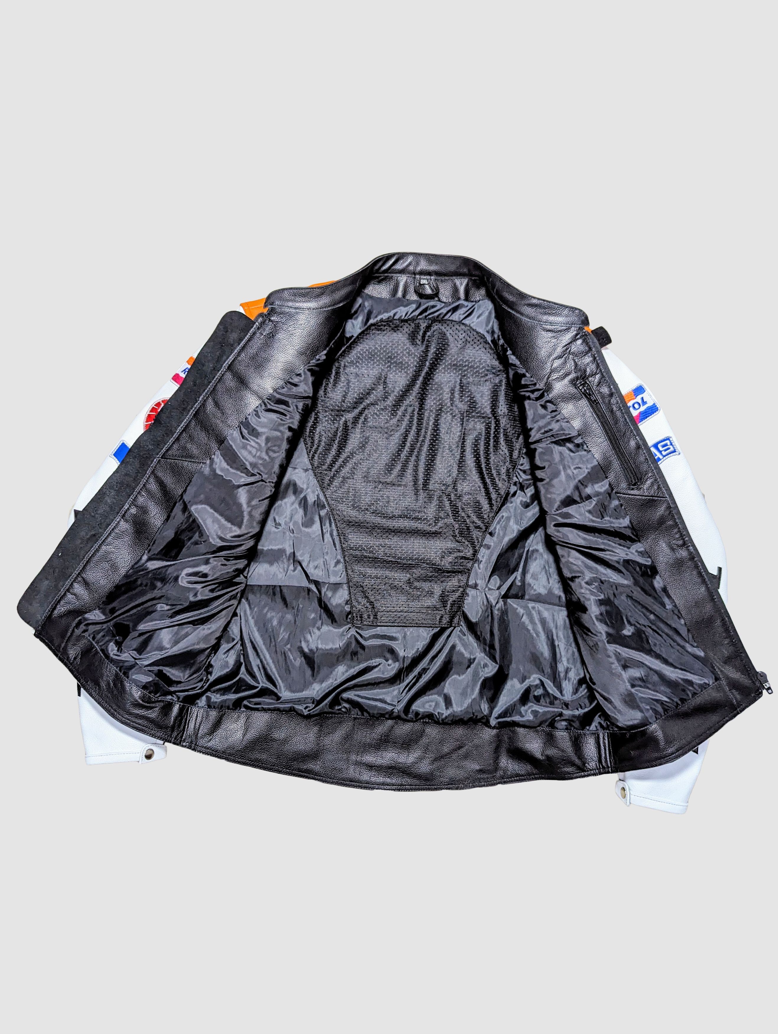 Genuine Leather 🔥Rare HONDA REPSOL racing leather jacket Size US XXL / EU 58 / 5 - 6 Thumbnail