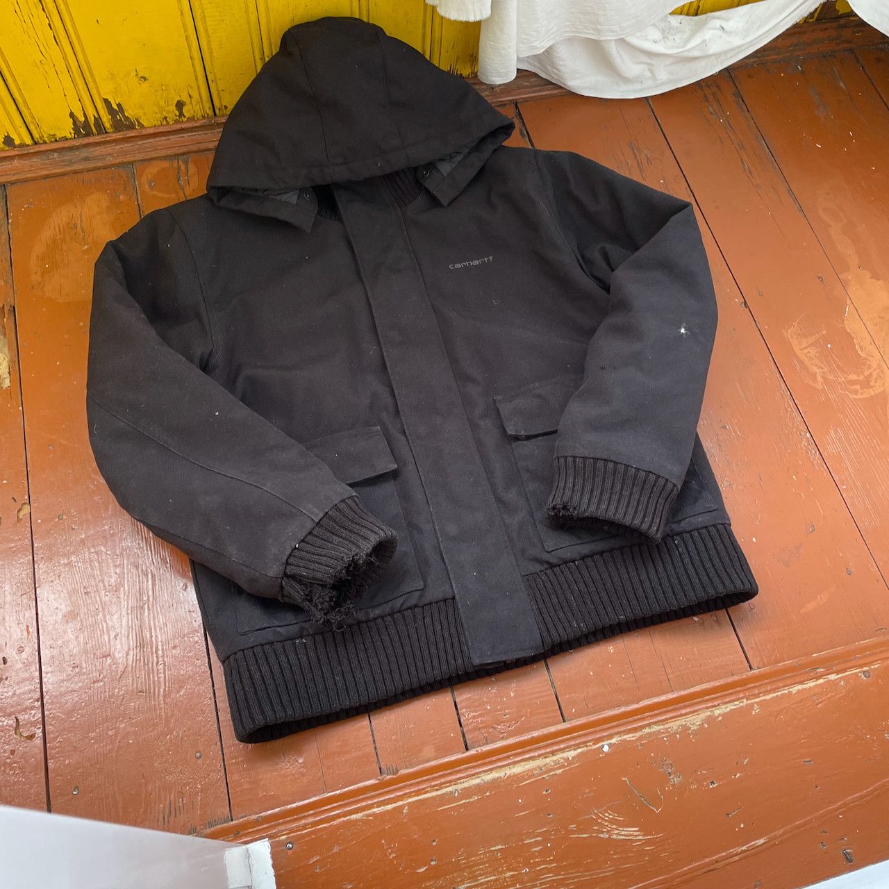 Carhartt Vintage Carhartt Black Hooded Jacket – Heavy Canvas Workwear Size US L / EU 52-54 / 3 - 2 Thumbnail