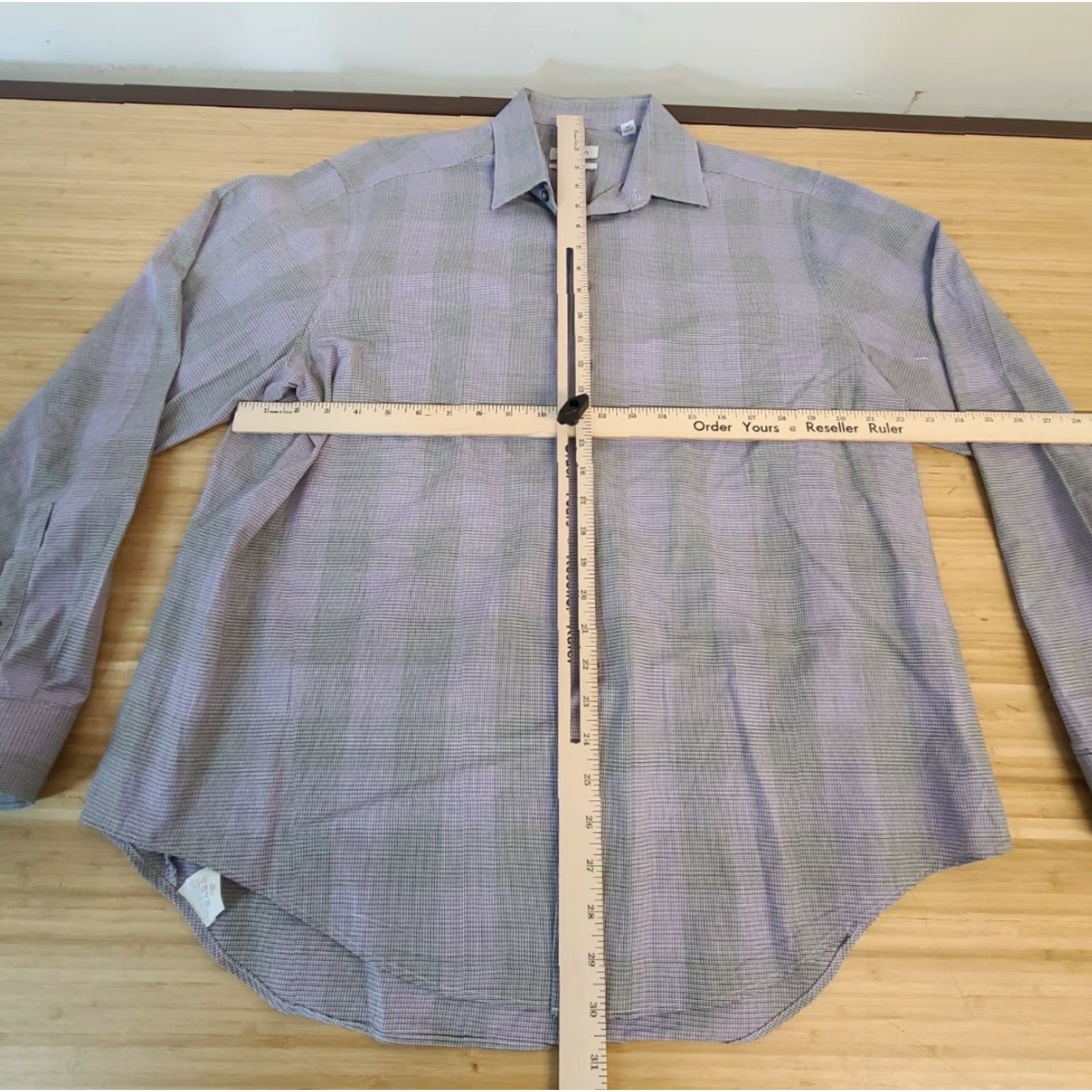 Calvin Klein Calvin Klein Mens 17 34/35 Plaid Slim Fit Long Sleeve Button Down Casual Shirt Size US XL / EU 56 / 4 - 3 Thumbnail