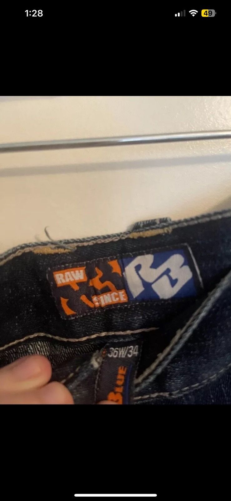 Vintage Men's Raw Embroidered Fashion Blue Jeans Sz. 36x34 Size US 36 / EU 52 - 5 Thumbnail