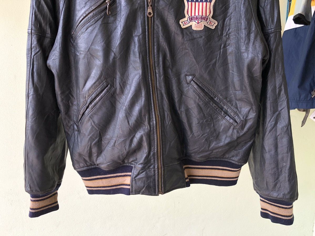 Avirex × Rap Tees 🔥 RARE VINTAGE ICON AVIREX VARSITY LEATHER JACKET Size US L / EU 52-54 / 3 - 8 Thumbnail