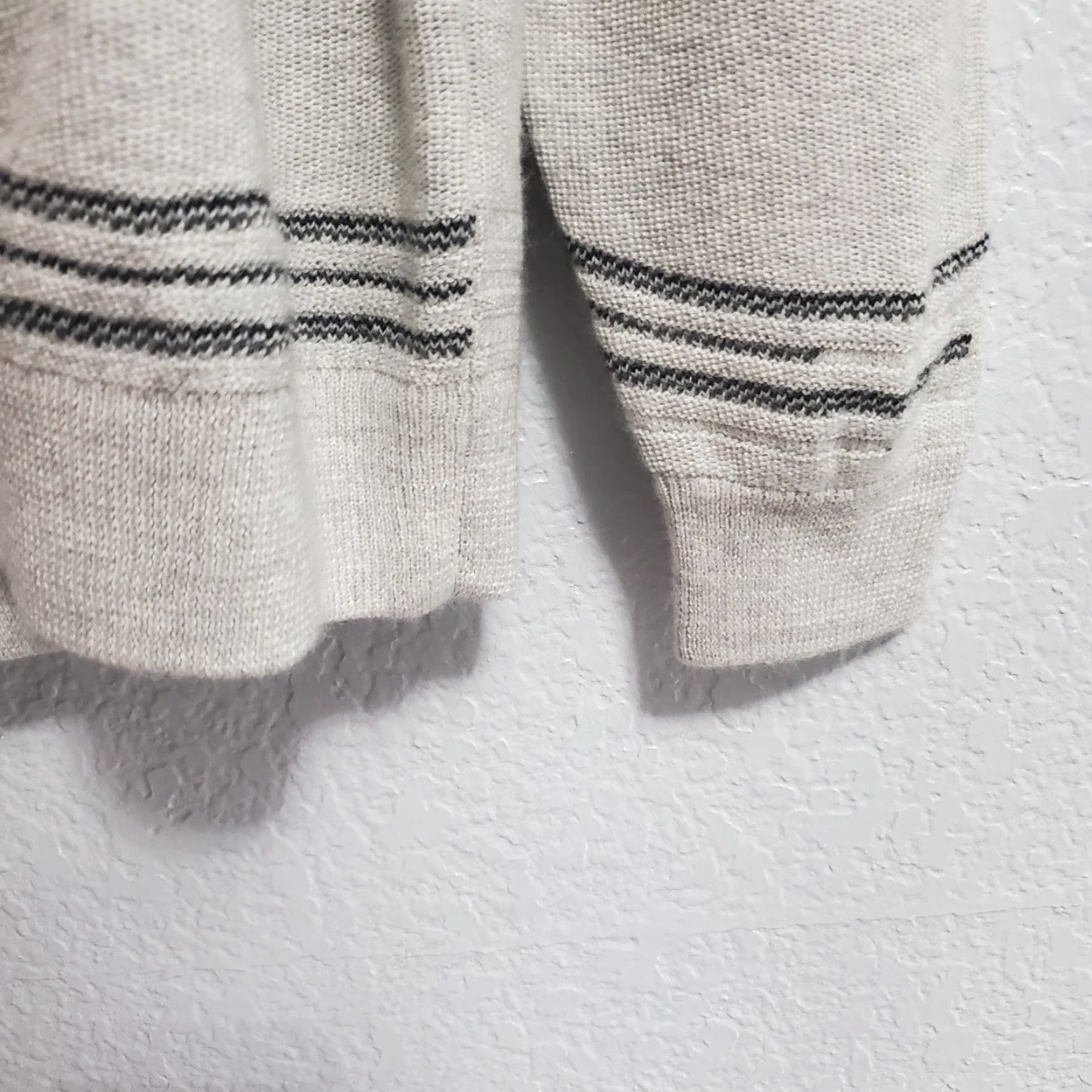 Vintage Calibrate Sweater Men XXL Gray Merino Wool Blend Striped Crew Neck Pullover Size US XXL / EU 58 / 5 - 6 Thumbnail