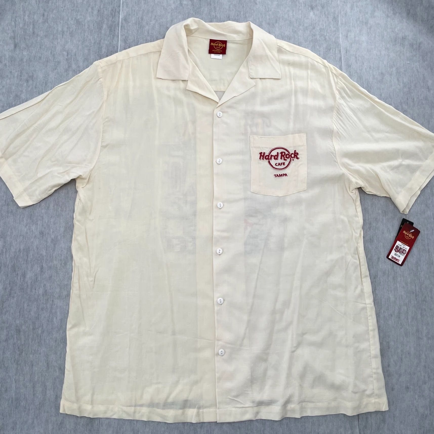 Hard Rock Cafe VINTAGE Hard Rock Cafe Shirt Adult Medium Ivory Tampa Florida Embroidered Casino Men Size US M / EU 48-50 / 2 - 2 Thumbnail